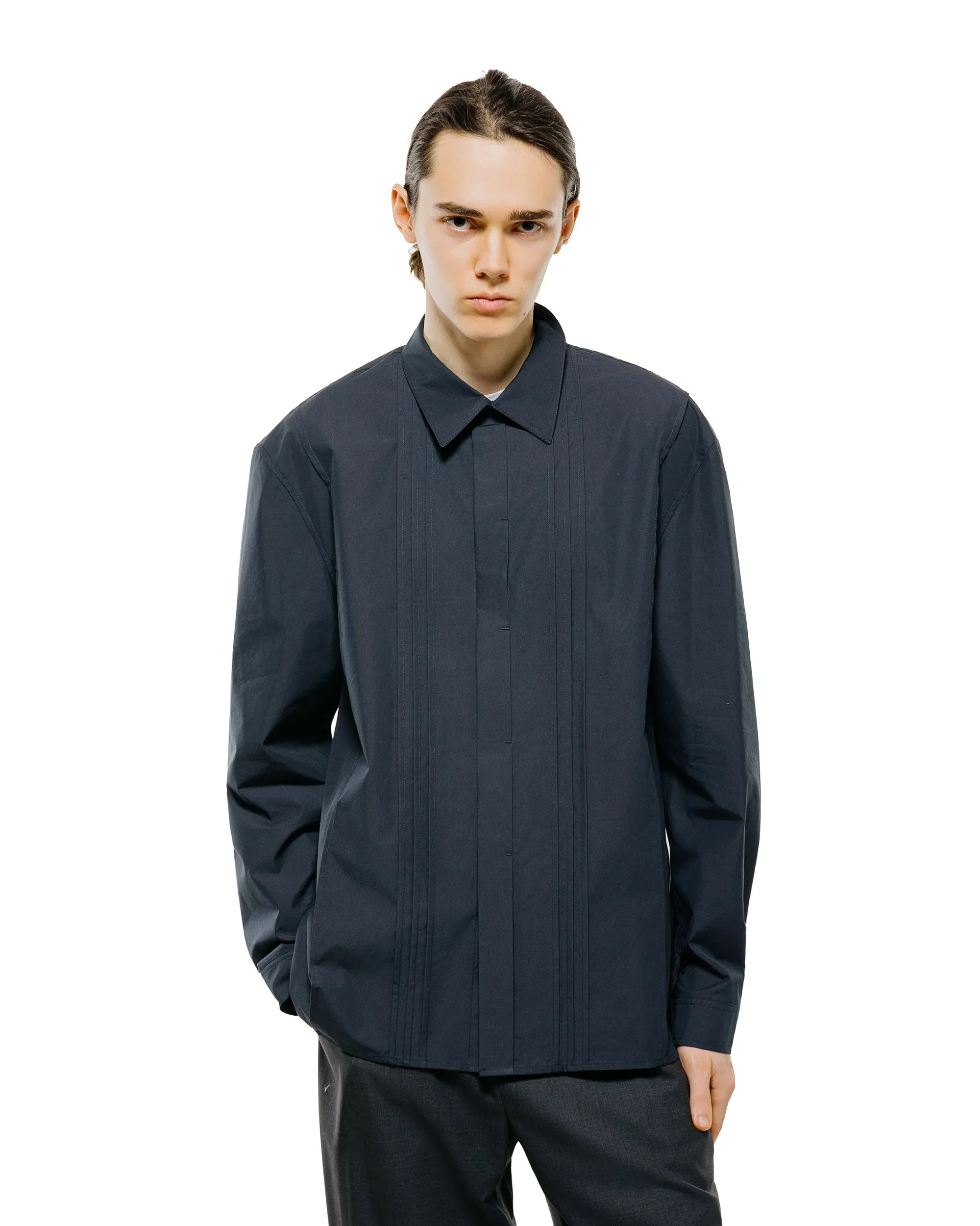 Amomento Pleated Shirt Navy sold by Lost & Found product image thumbnail 2