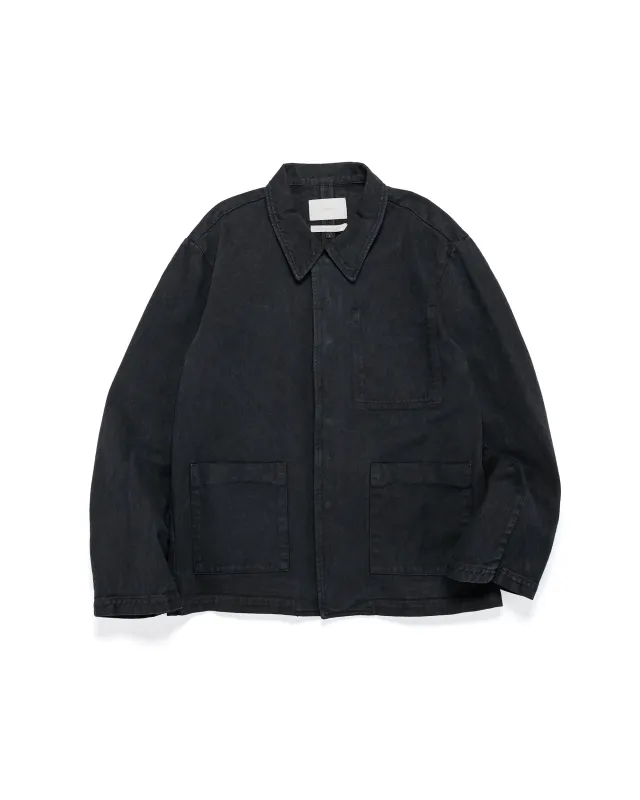 Amomento Garments Dyed Pocket Denim Jacket Black made by Amomento