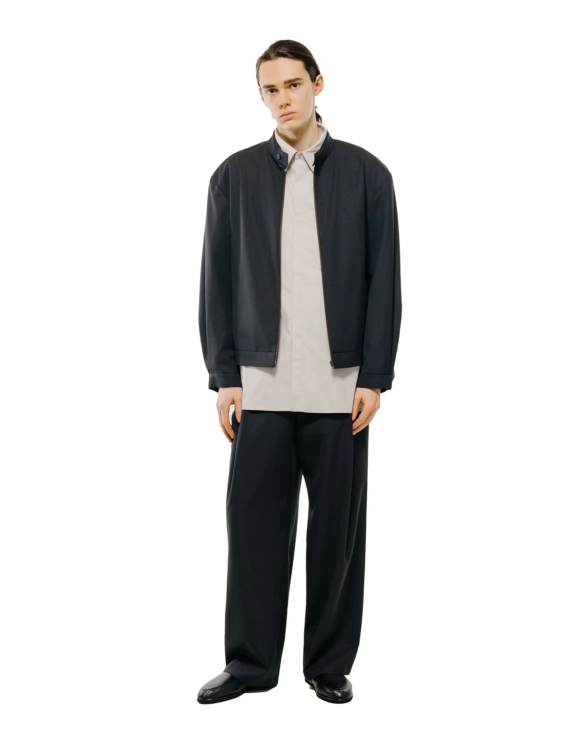 Amomento Wool Stripe Zip-Up Jumper Black sold by Lost & Found product image thumbnail 4