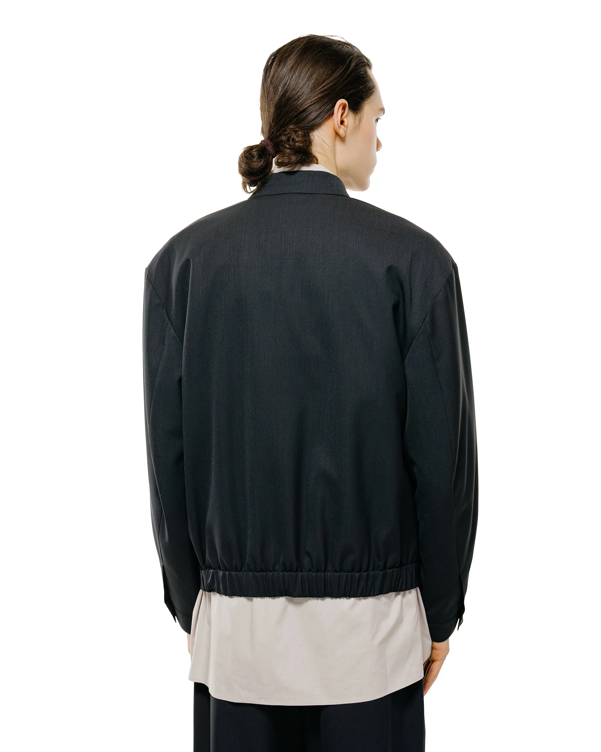 Amomento Wool Stripe Zip-Up Jumper Black sold by Lost & Found product image thumbnail 3