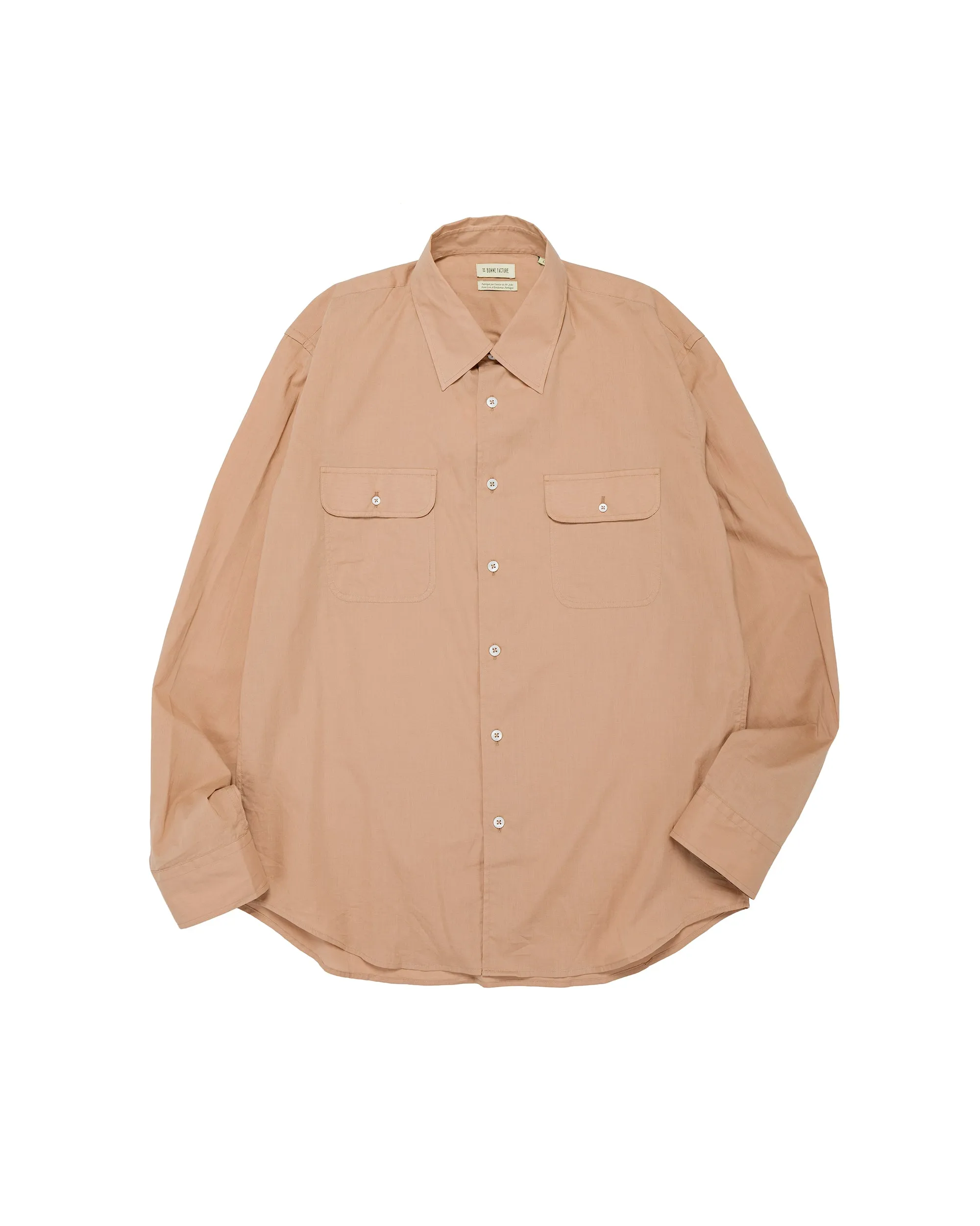 De Bonne Facture Artist Shirt Washed Cotton Voile Rosewood sold by Lost & Found