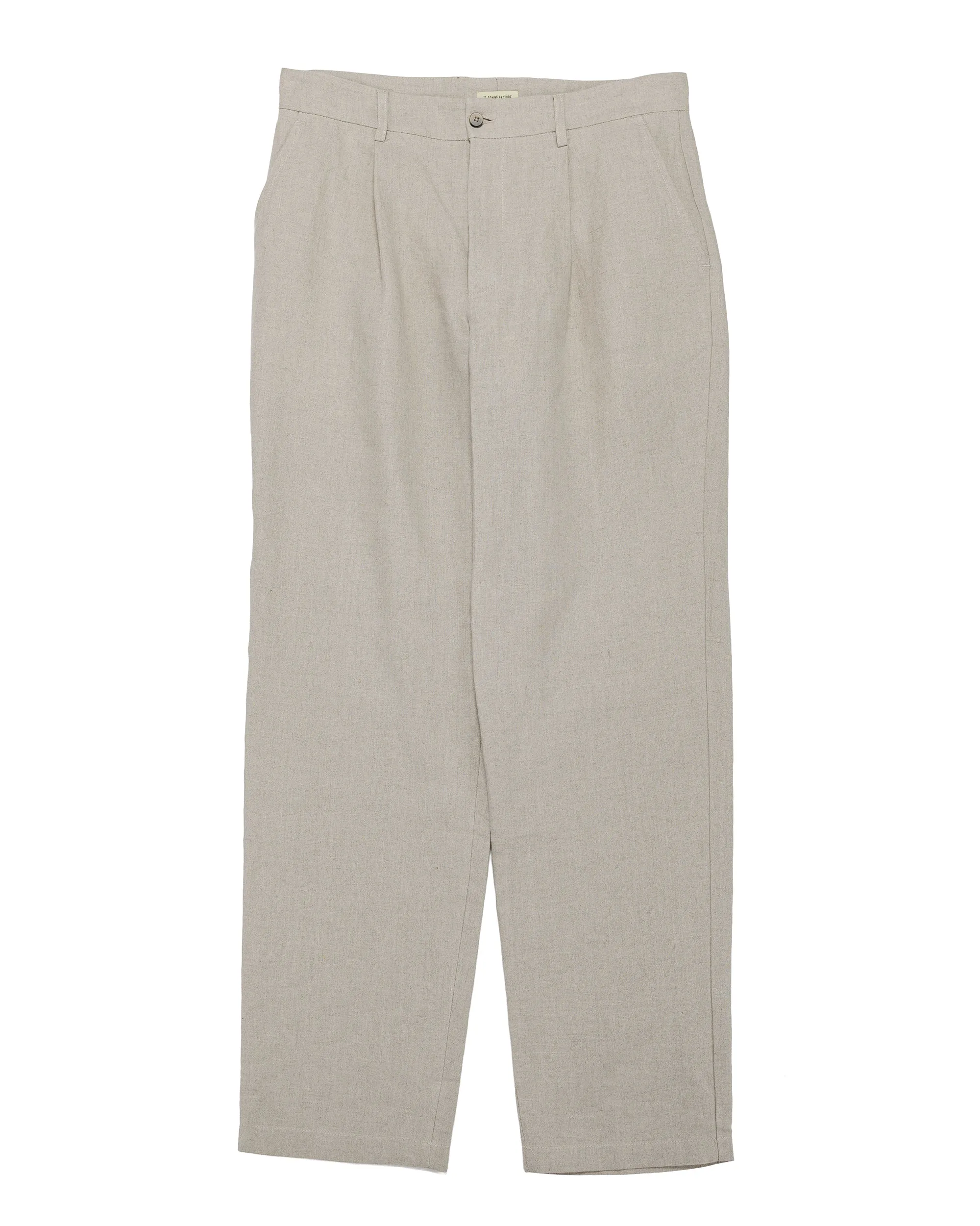 De Bonne Facture One Pleat Trousers Belgian Linen Undyed Flax sold by Lost & Found