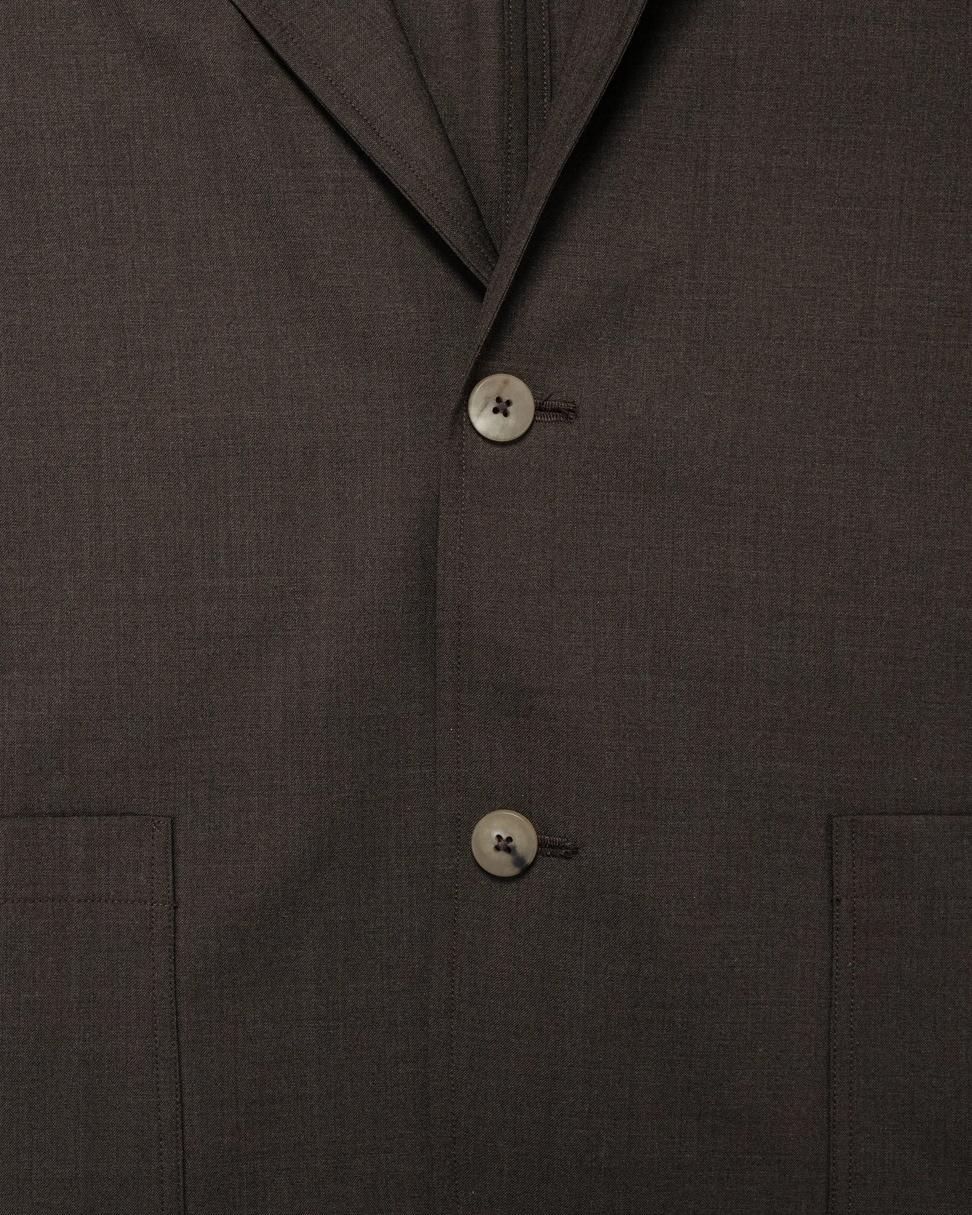 De Bonne Facture Writer's Jacket Super 130's Cold Wool Bark Brown sold by Lost & Found product image thumbnail 5