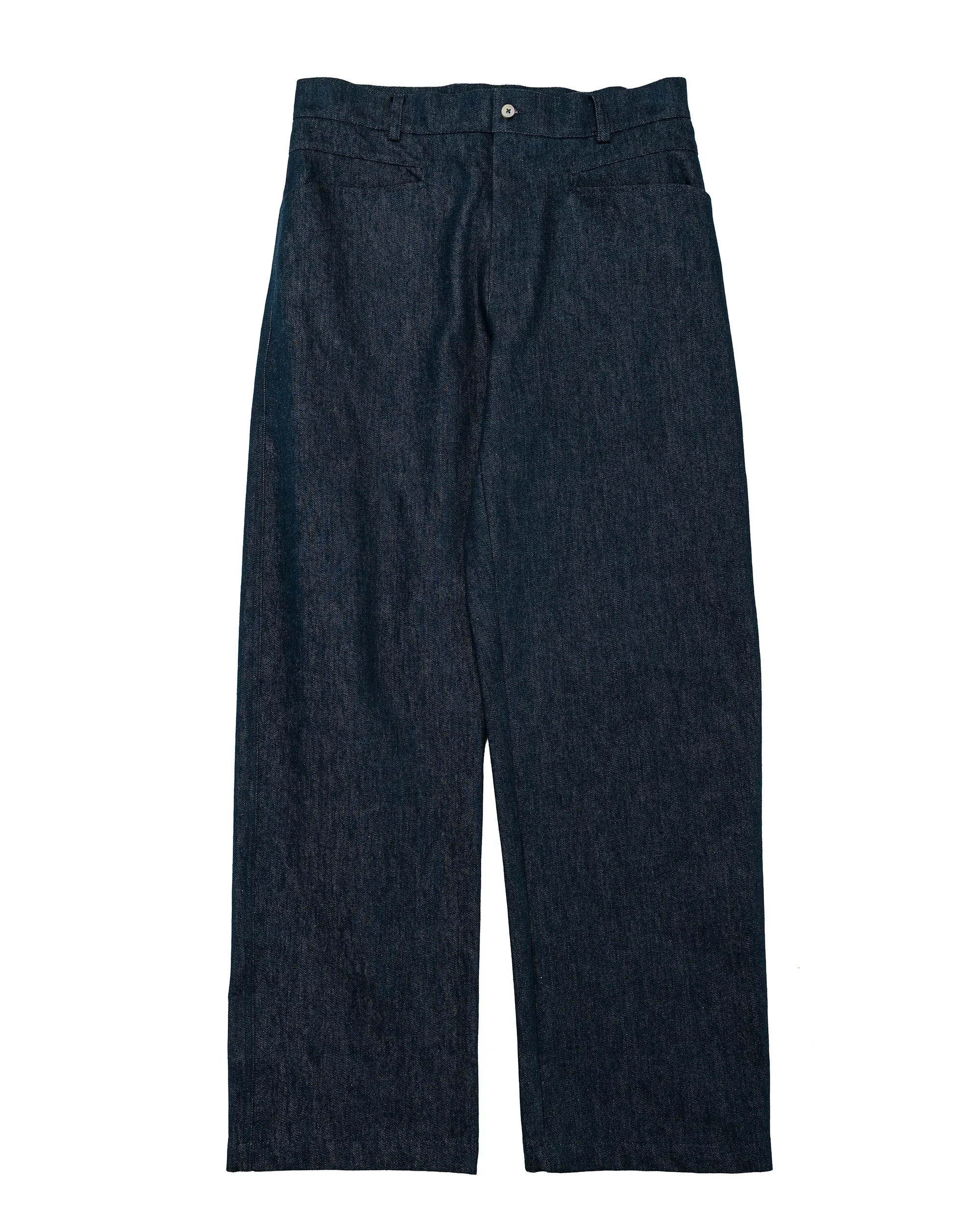 De Bonne Facture Gardian Trousers Organic French Cotton Denim Indigo sold by Lost & Found