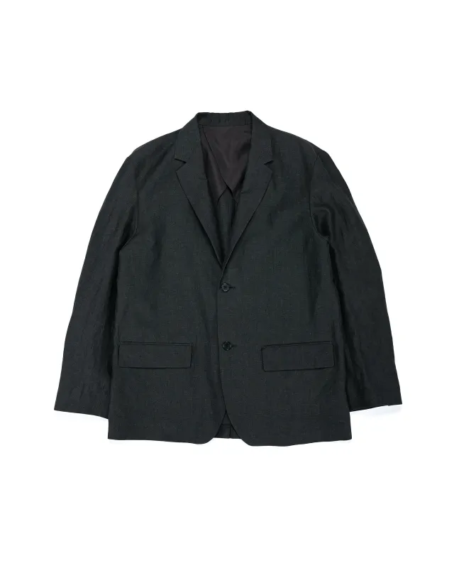 Universal Products Wool Linen 2B Jacket Charcoal made by Lost & Found