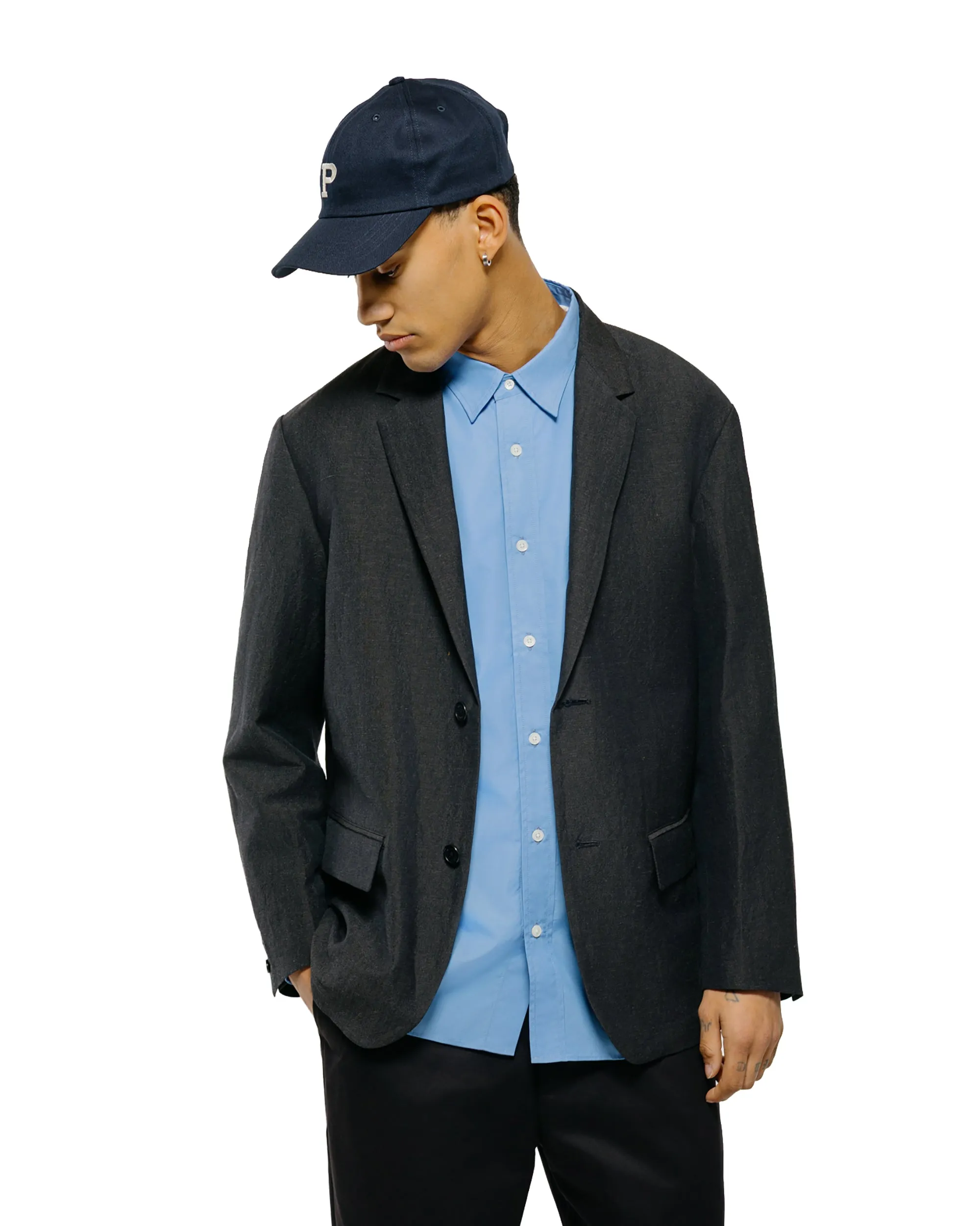 Universal Products Wool Linen 2B Jacket Charcoal sold by Lost & Found product image thumbnail 2