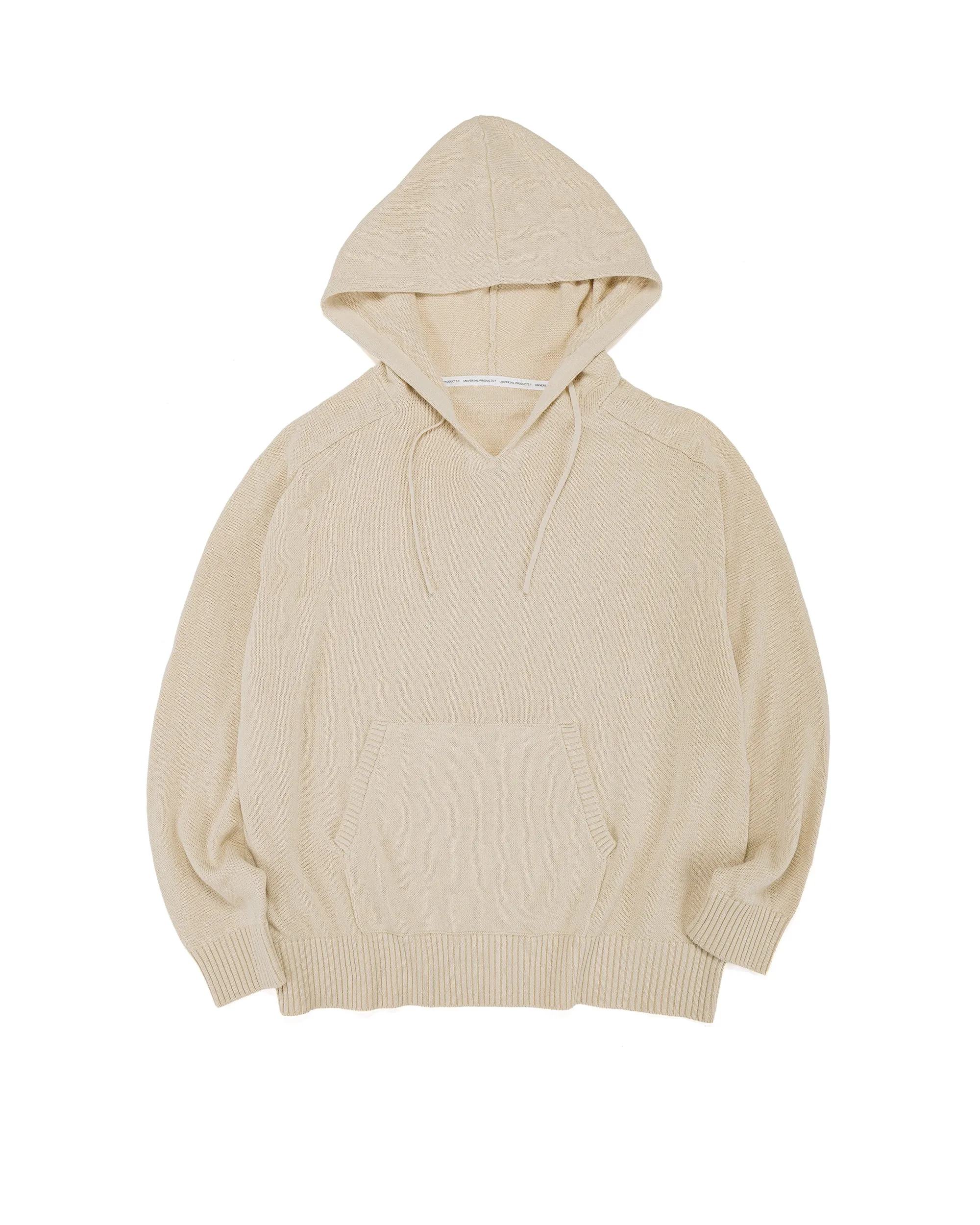 Universal Products Linen Knit Hoodie Ecru sold by Lost & Found