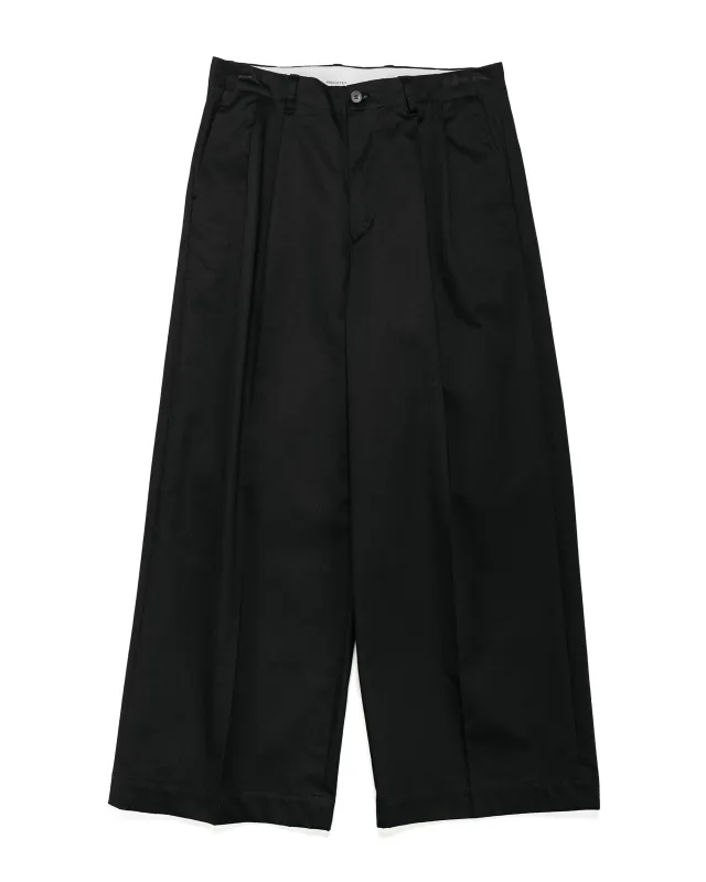 Universal Products 2Tuck Wide Chino Trouser Black sold by Lost & Found