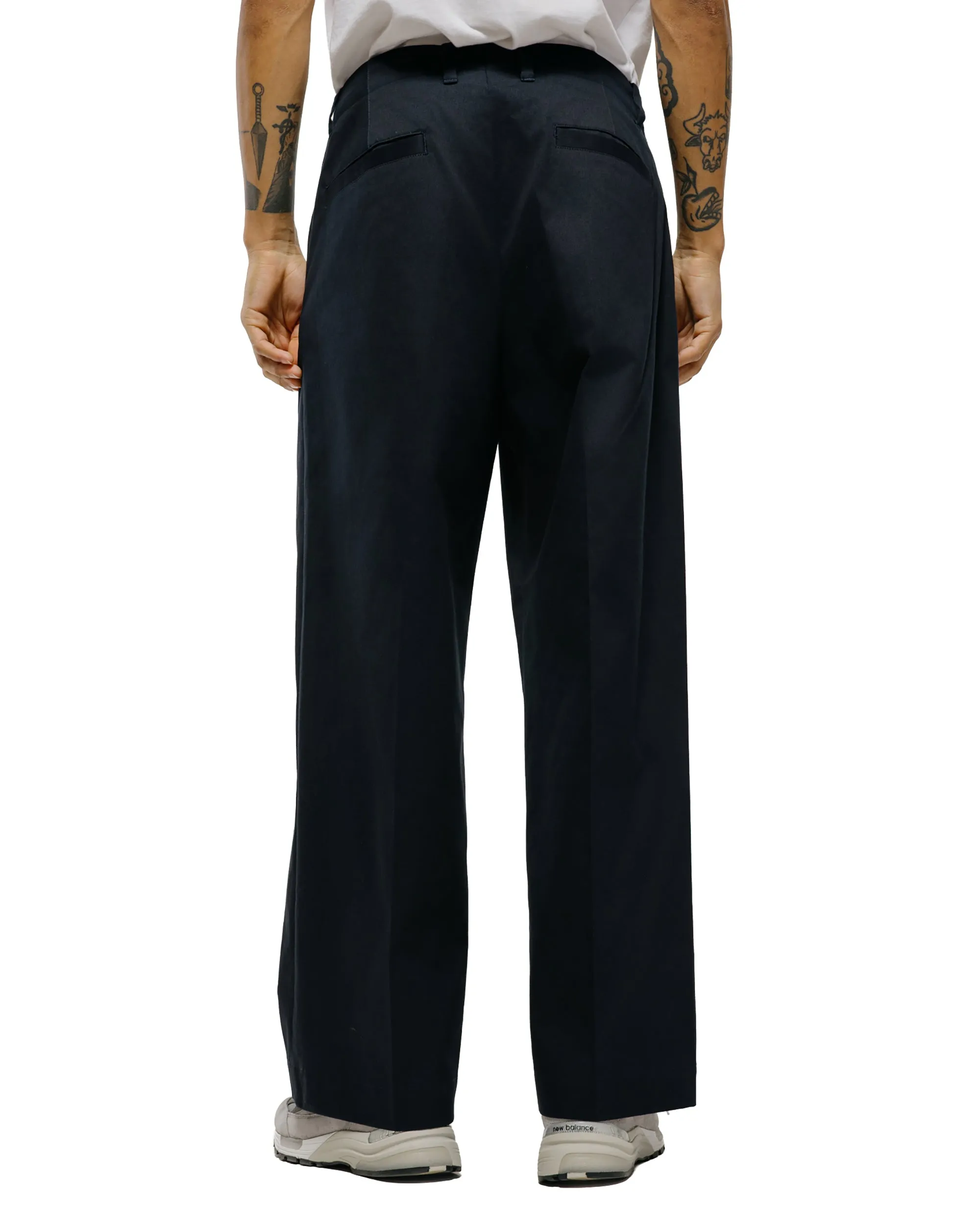 Universal Products 2Tuck Wide Chino Trouser Navy sold by Lost & Found product image thumbnail 3