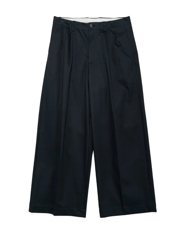 Universal Products 2Tuck Wide Chino Trouser Navy sold by Lost & Found