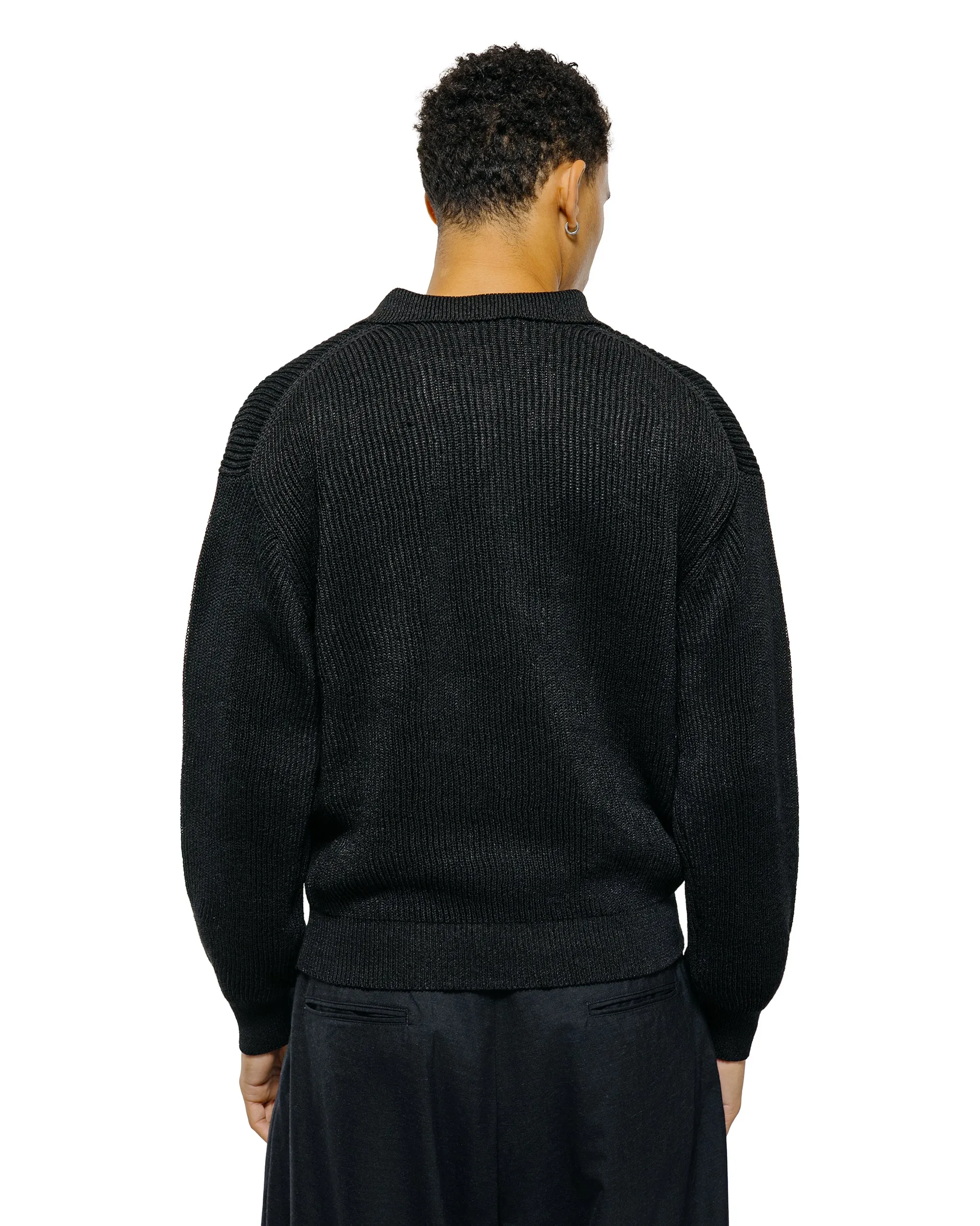 MARKAWARE Organic Cotton Japanese Paper Silk Yarn Skipper Rib Jumper Black sold by Lost & Found product image thumbnail 3