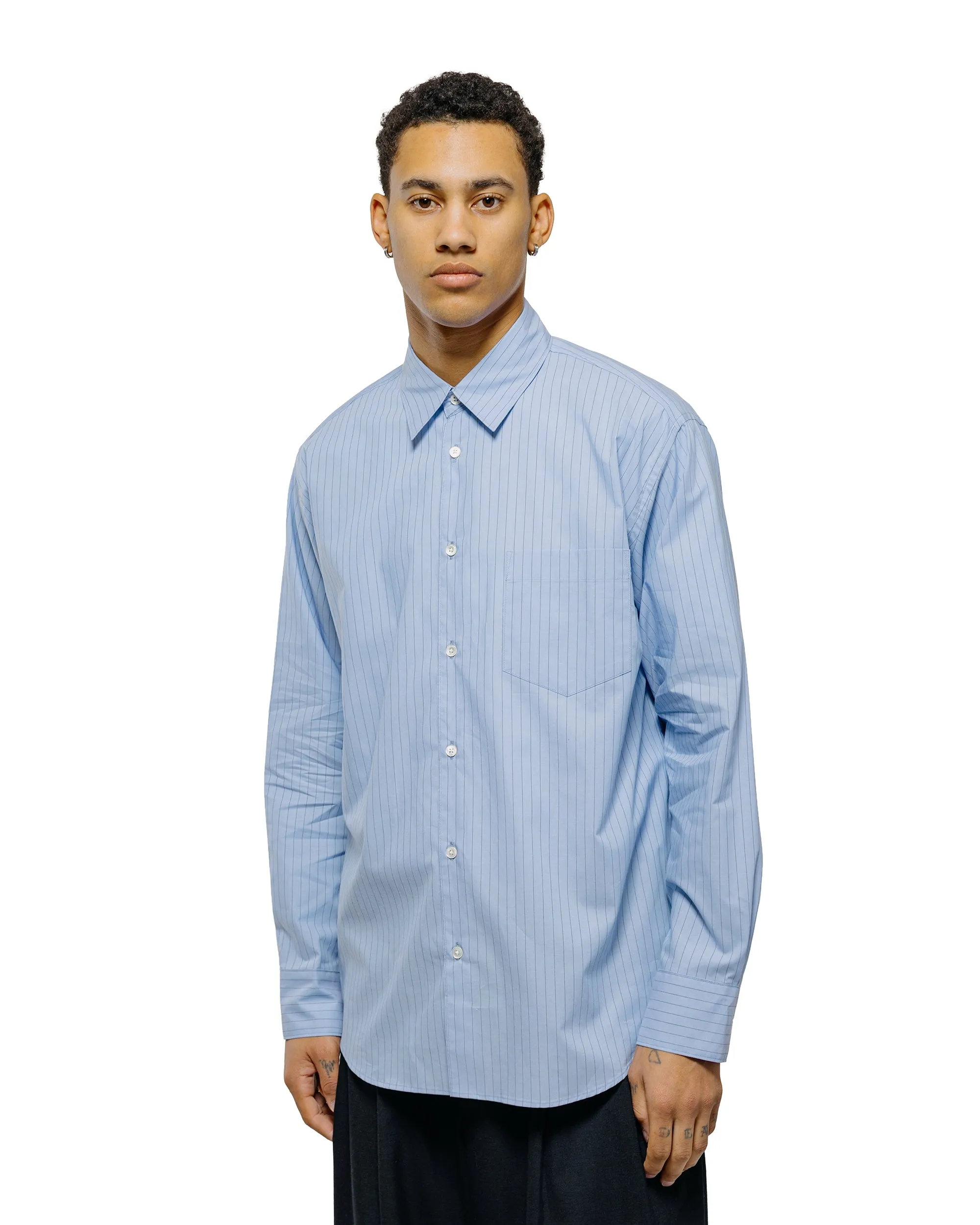 marka Regular Collar Shirt Organic Cotton Stripe Blue Stripe sold by Lost & Found product image thumbnail 2