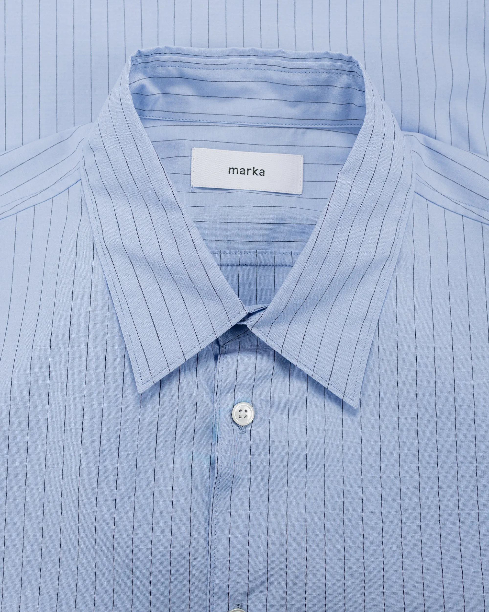 marka Regular Collar Shirt Organic Cotton Stripe Blue Stripe sold by Lost & Found product image thumbnail 5