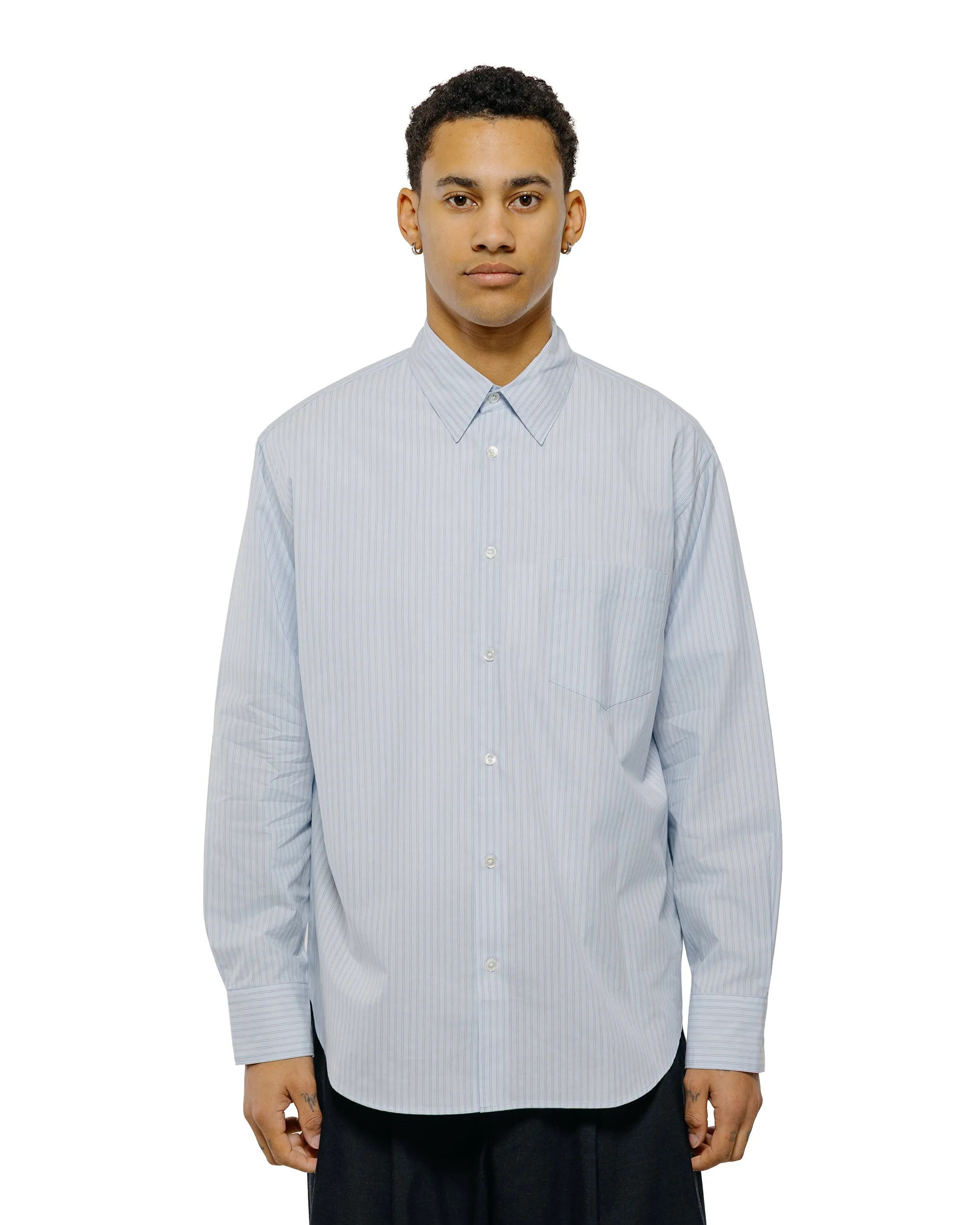 marka Regular Collar Shirt Organic Cotton Stripe Saxe Stripe sold by Lost & Found product image thumbnail 2