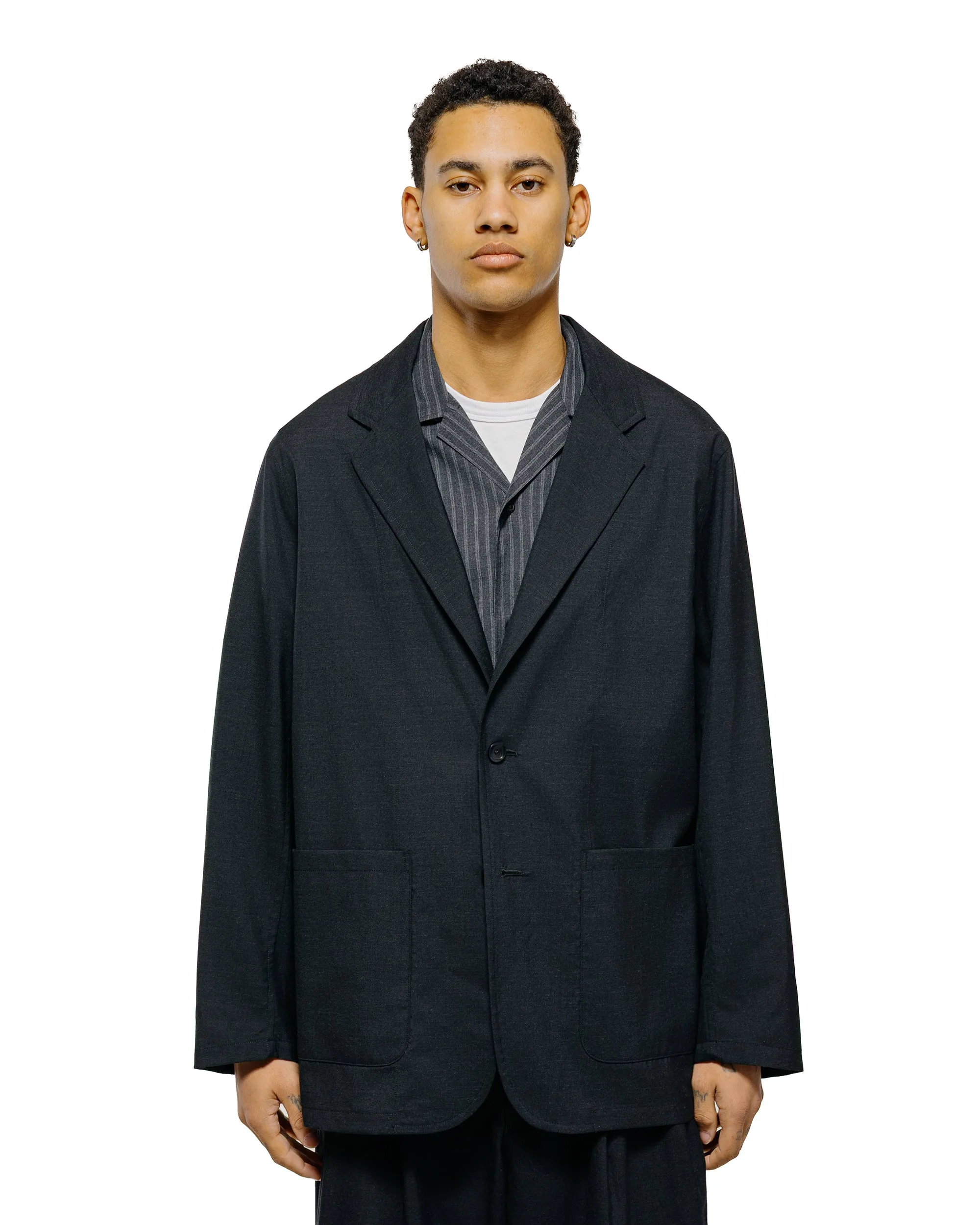 marka Stroll Around Jacket 2/72 Wool Tropical Washer Chambray Black sold by Lost & Found product image thumbnail 2