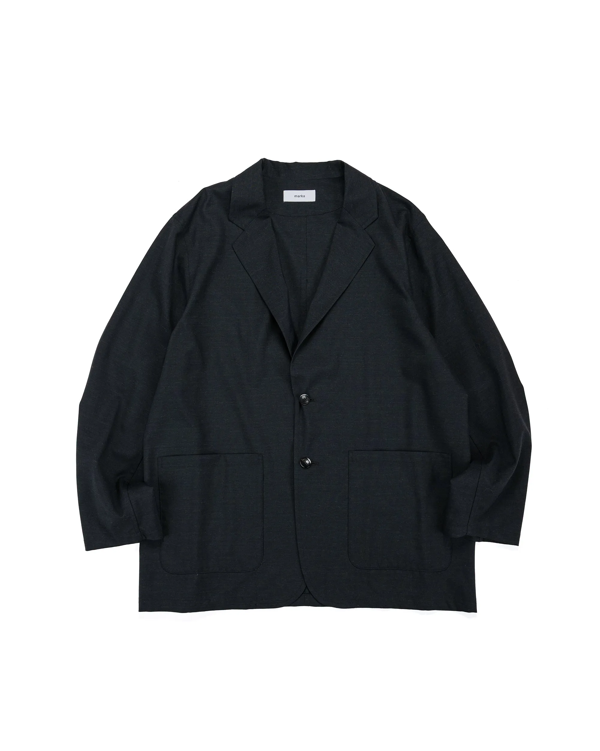 marka Stroll Around Jacket 2/72 Wool Tropical Washer Chambray Black sold by Lost & Found