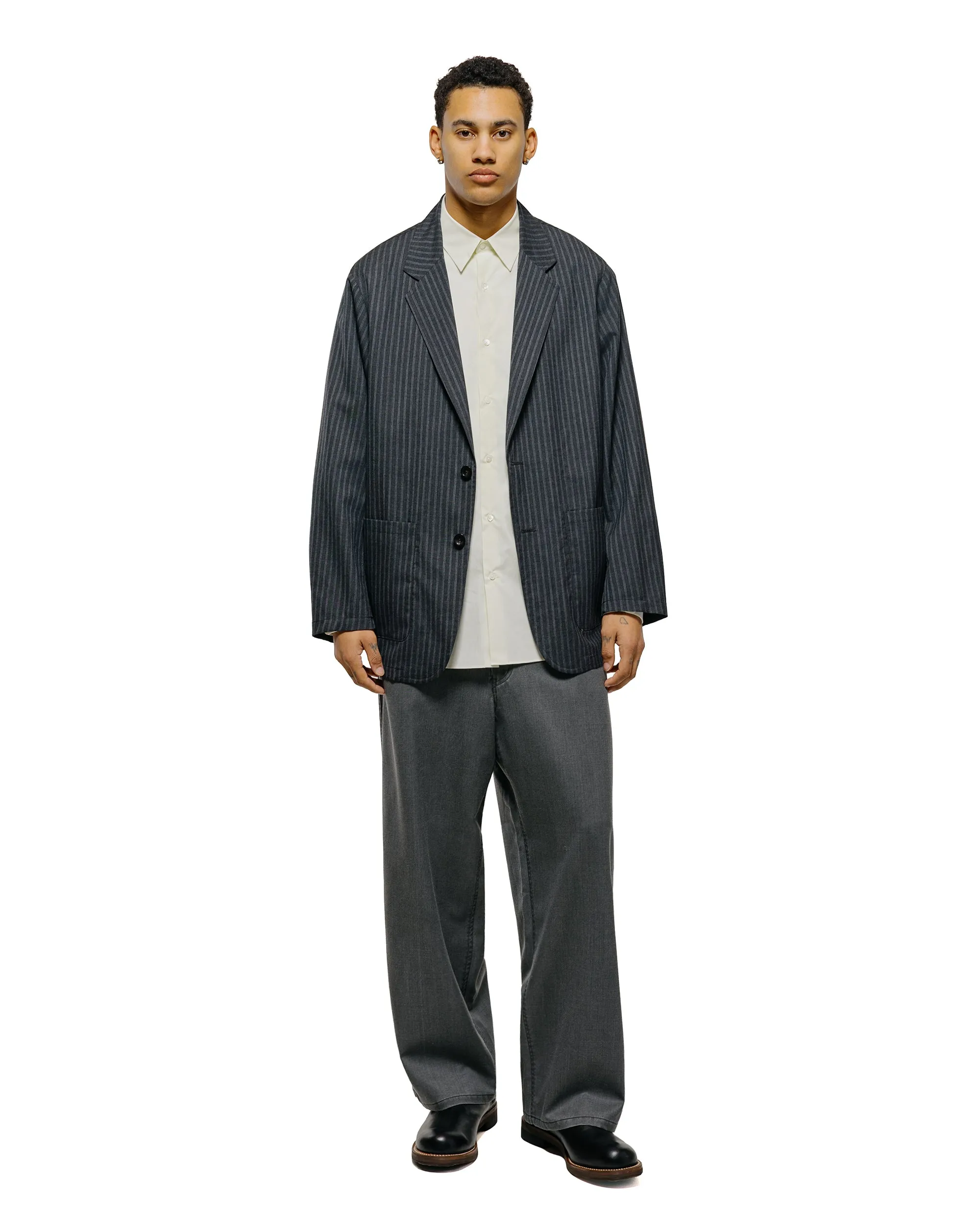 marka Stroll Around Jacket 2/72 Wool Tropical Washer Gray Stripe sold by Lost & Found product image thumbnail 4