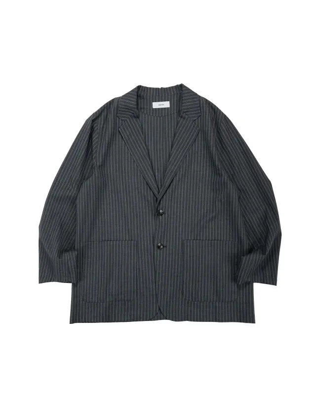 marka Stroll Around Jacket 2/72 Wool Tropical Washer Gray Stripe sold by Lost & Found