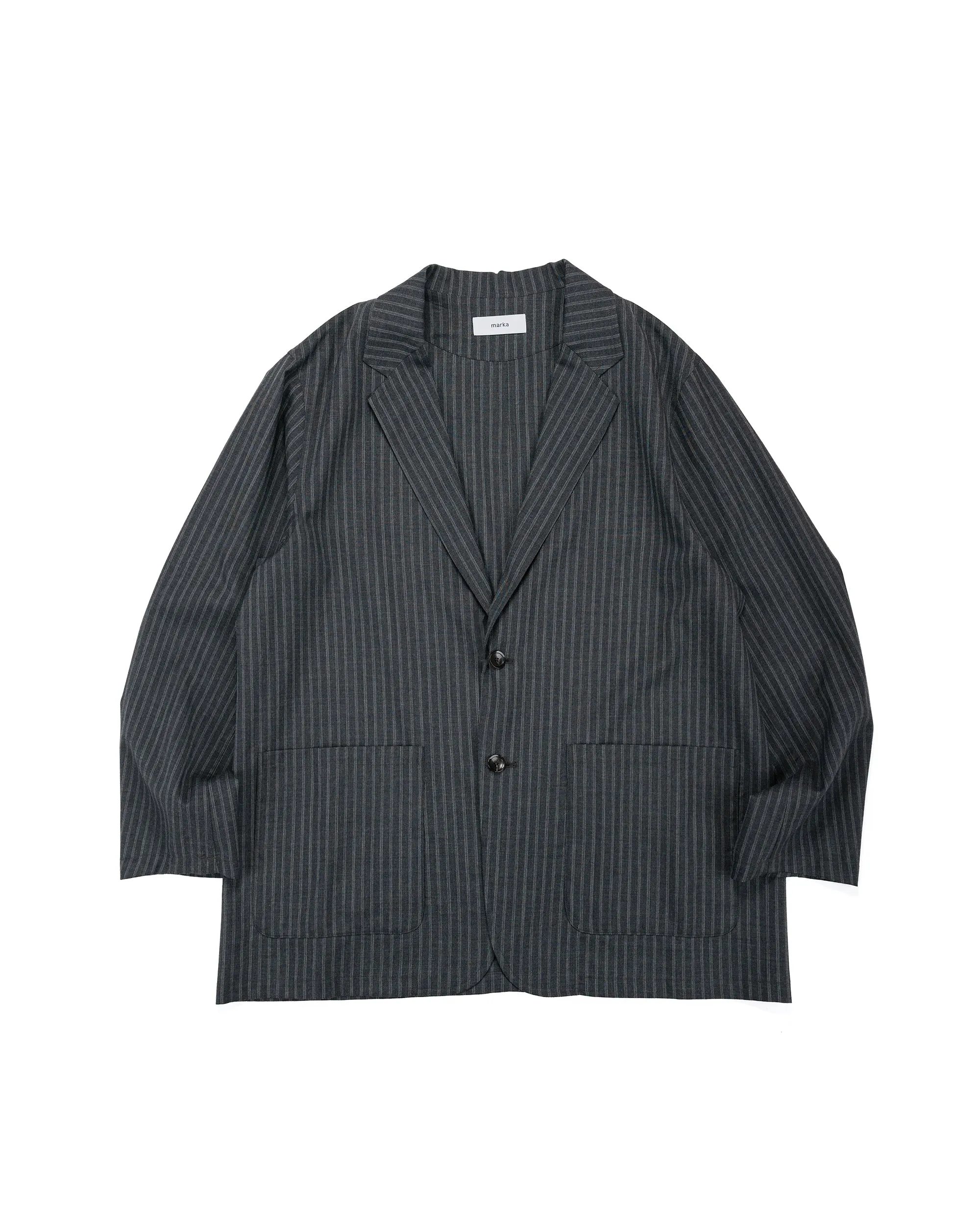 marka Stroll Around Jacket 2/72 Wool Tropical Washer Gray Stripe sold by Lost & Found