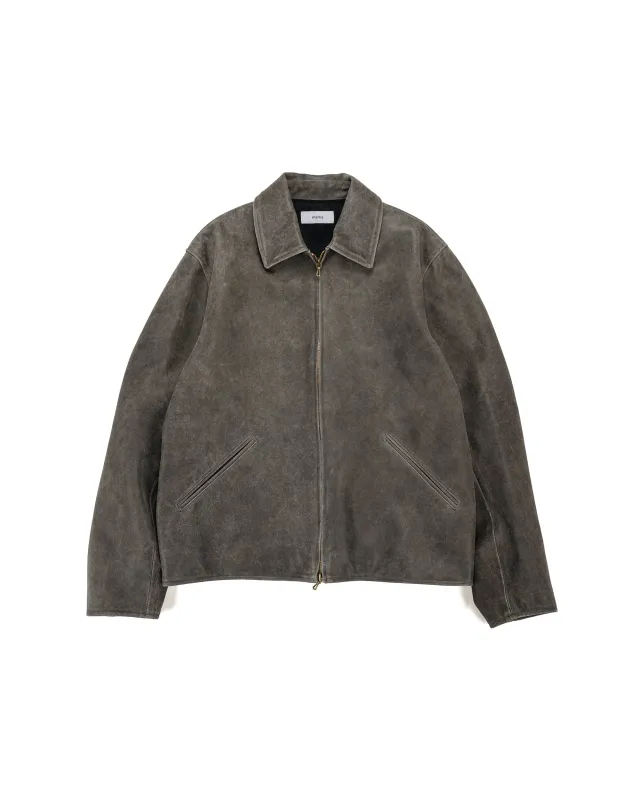 marka Leather Sports Jacket Cracked Goat Leather Dark Brown made by MARKAWARE