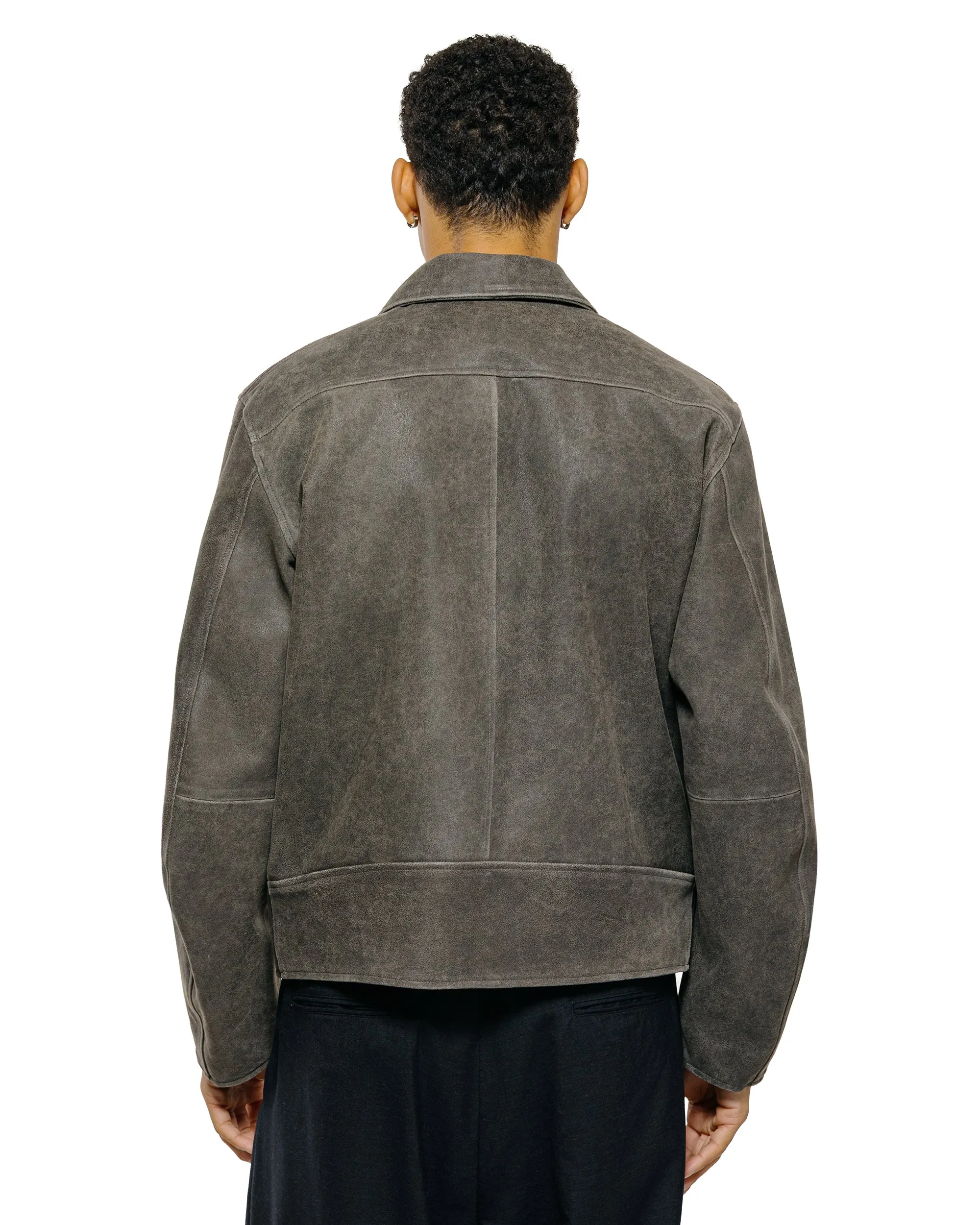 marka Leather Sports Jacket Cracked Goat Leather Dark Brown sold by Lost & Found product image thumbnail 3