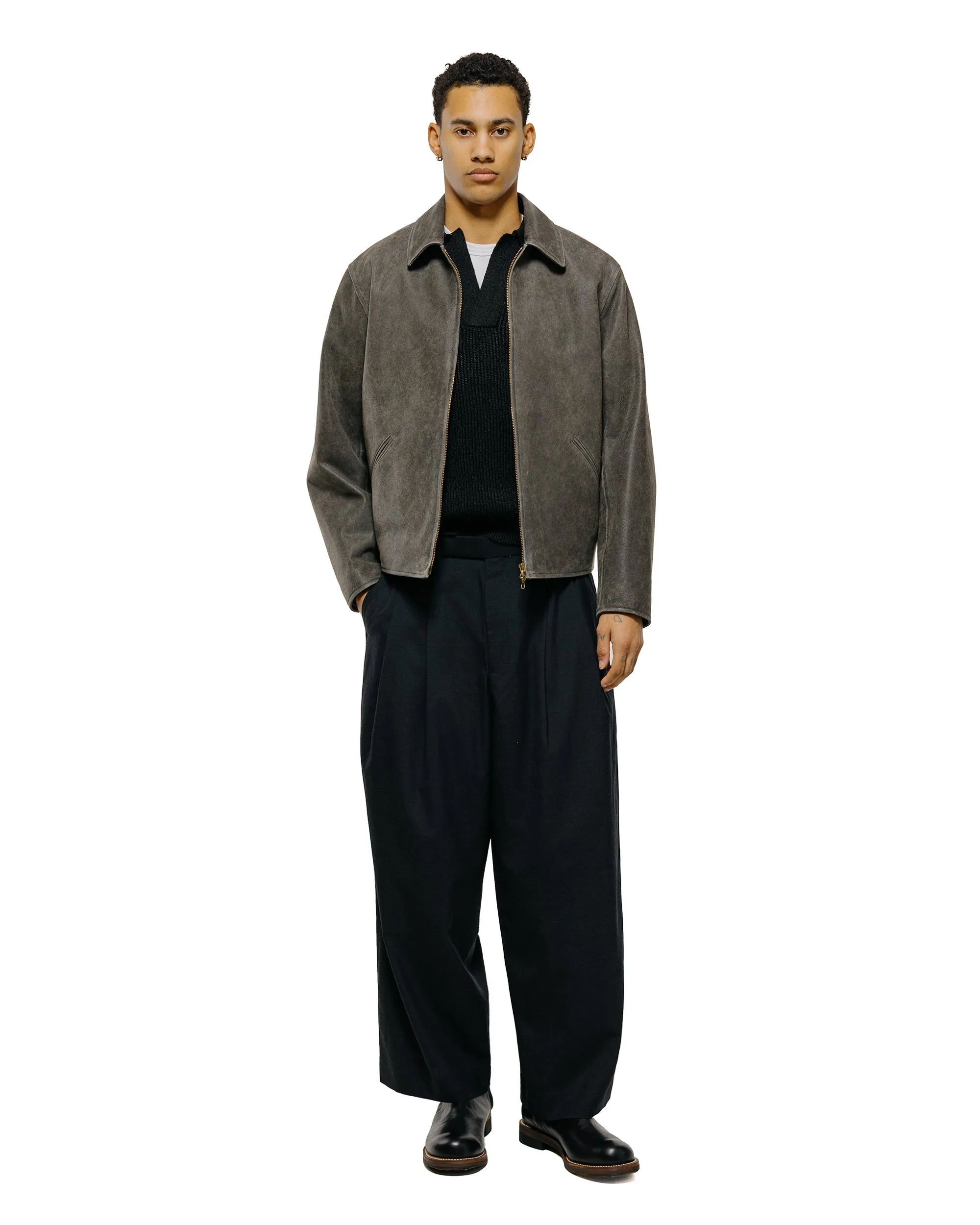marka Leather Sports Jacket Cracked Goat Leather Dark Brown sold by Lost & Found product image thumbnail 4