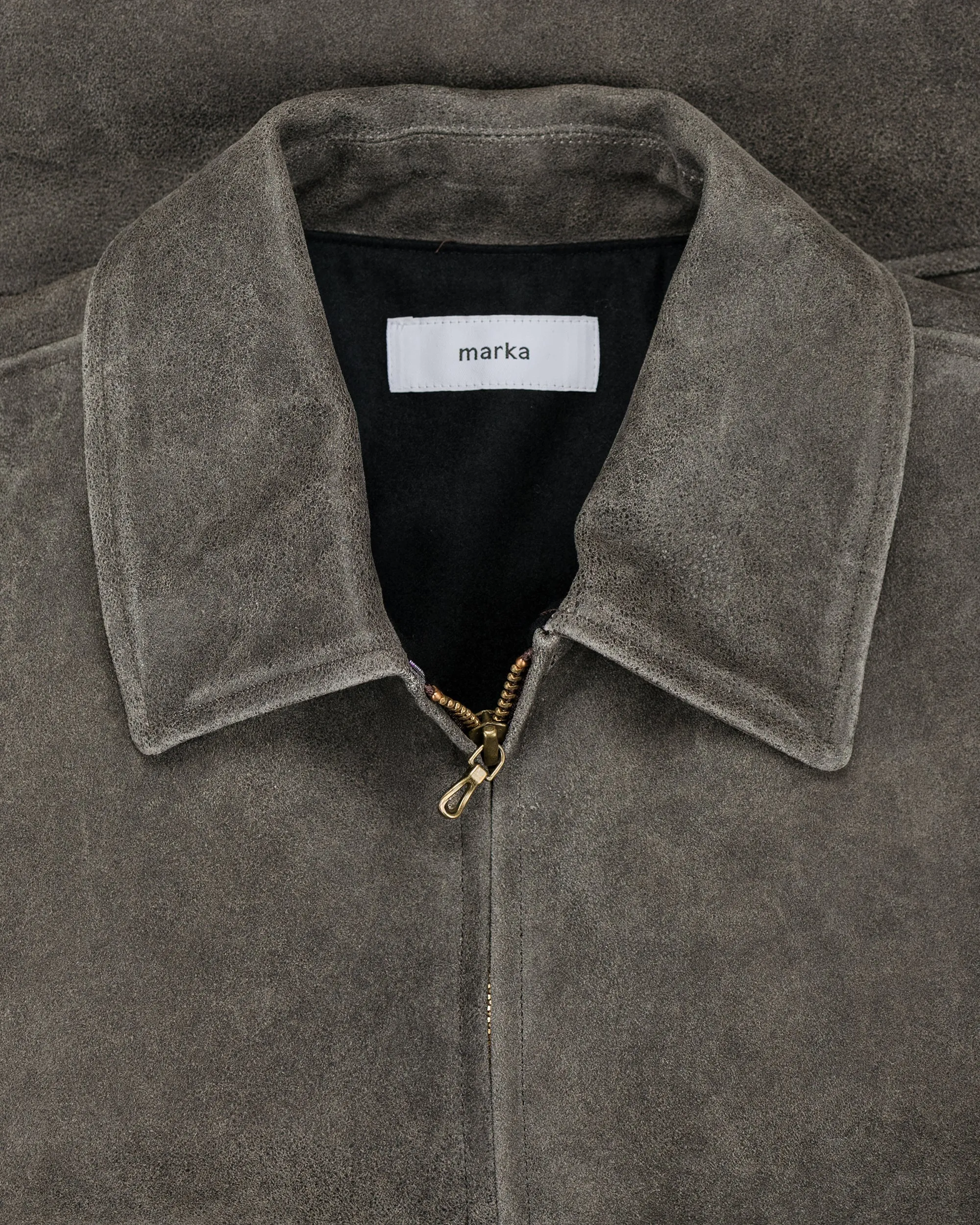 marka Leather Sports Jacket Cracked Goat Leather Dark Brown sold by Lost & Found product image thumbnail 5