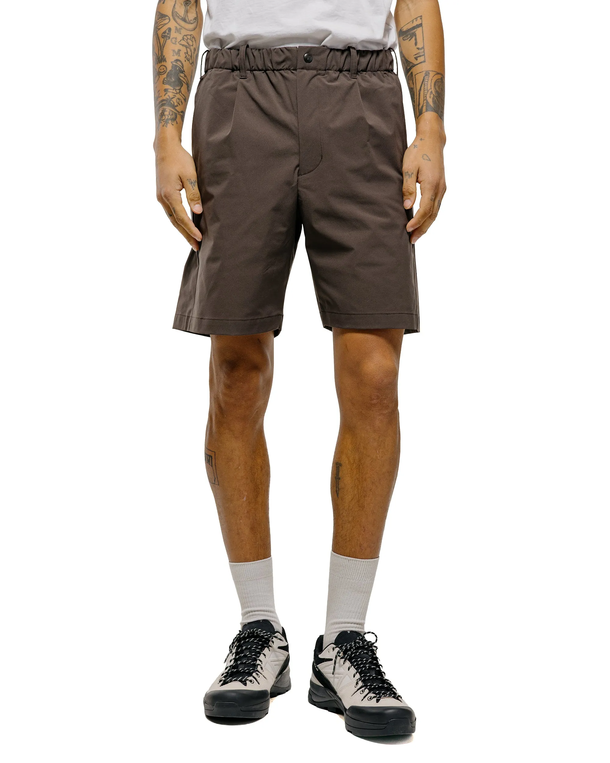 Goldwin One Tuck Light Stretch Shorts Jet Brown sold by Lost & Found product image thumbnail 2