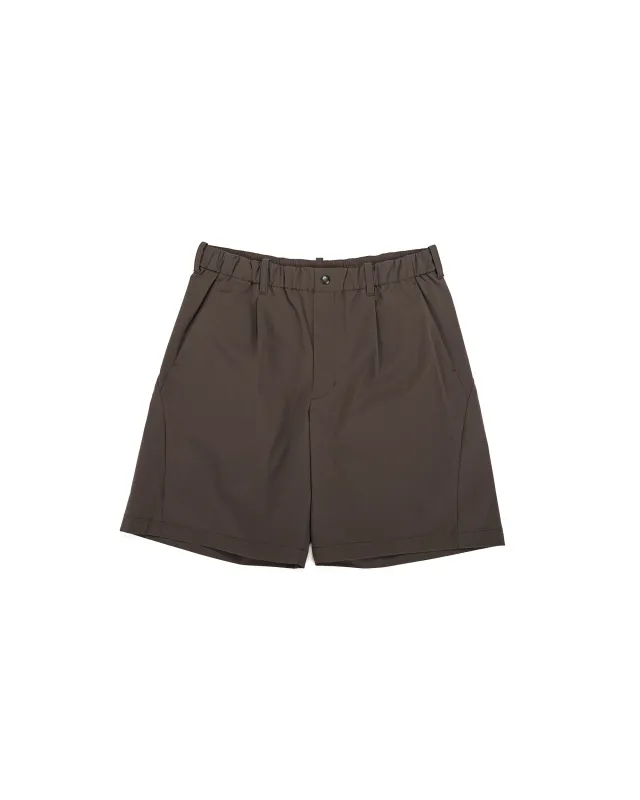 Goldwin One Tuck Light Stretch Shorts Jet Brown sold by Lost & Found