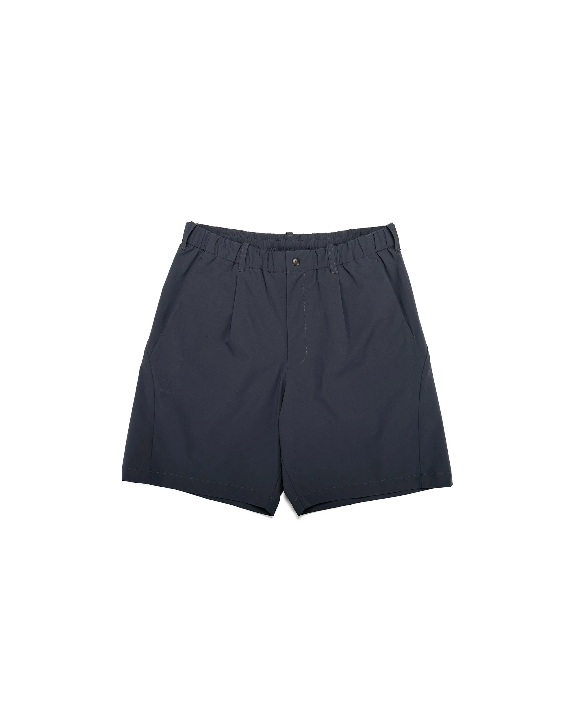 Goldwin One Tuck Light Stretch Shorts Ebony Gray sold by Lost & Found