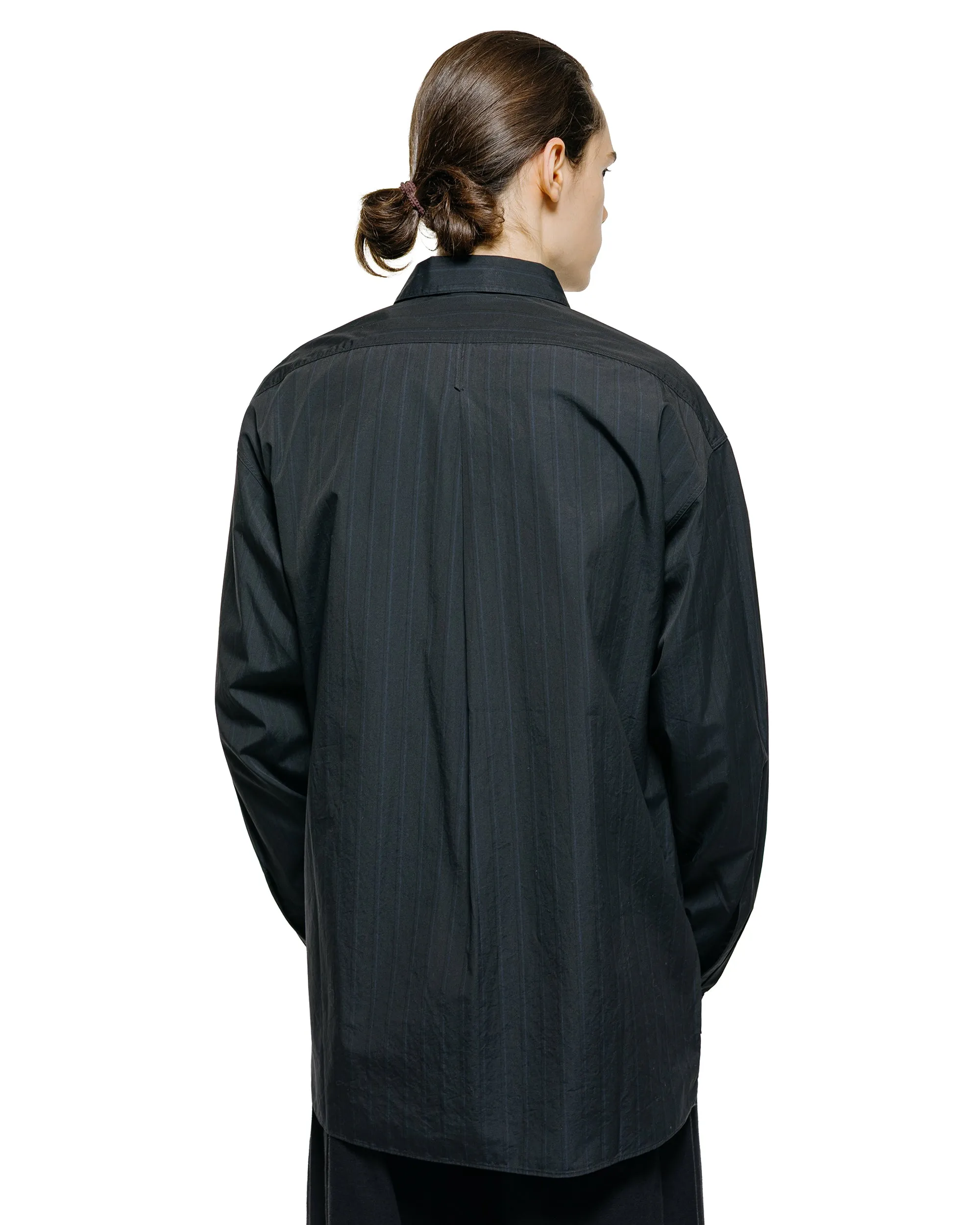 MotivMfg Shura Shirt Fine Cotton Poplin/Black Striped sold by Lost & Found product image thumbnail 3