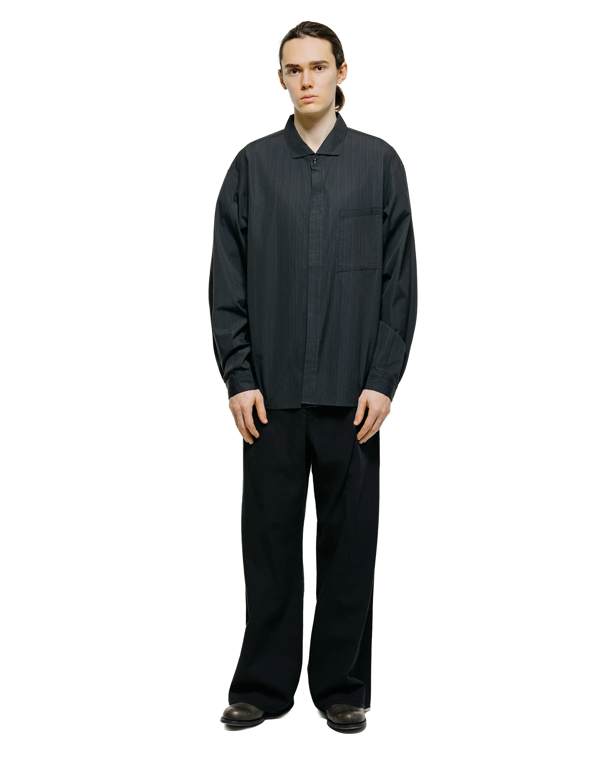 MotivMfg Shura Shirt Fine Cotton Poplin/Black Striped sold by Lost & Found product image thumbnail 4