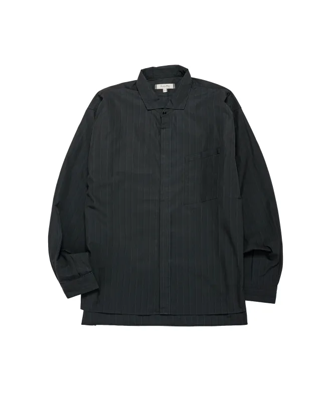 MotivMfg Shura Shirt Fine Cotton Poplin/Black Striped made by Lost & Found