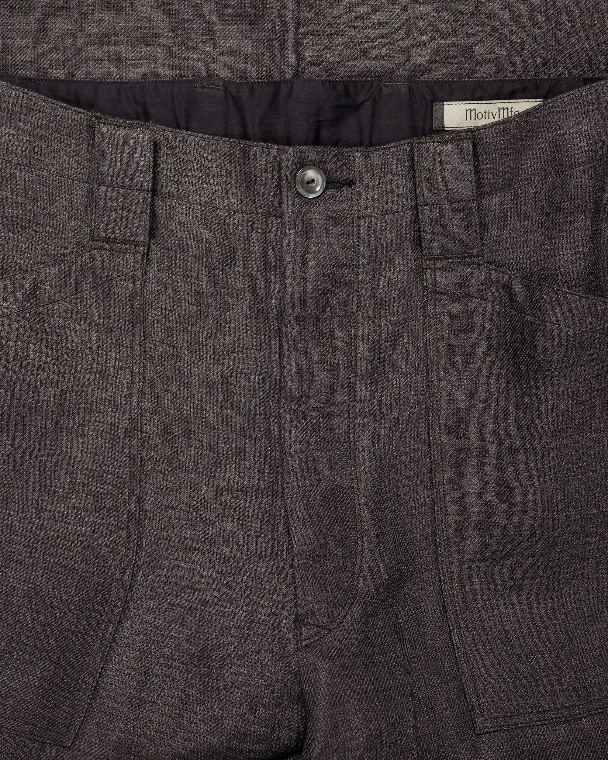 MotivMfg Capsule Deck Pants Duble Face Linen Serge/Aubergine sold by Lost & Found product image thumbnail 5