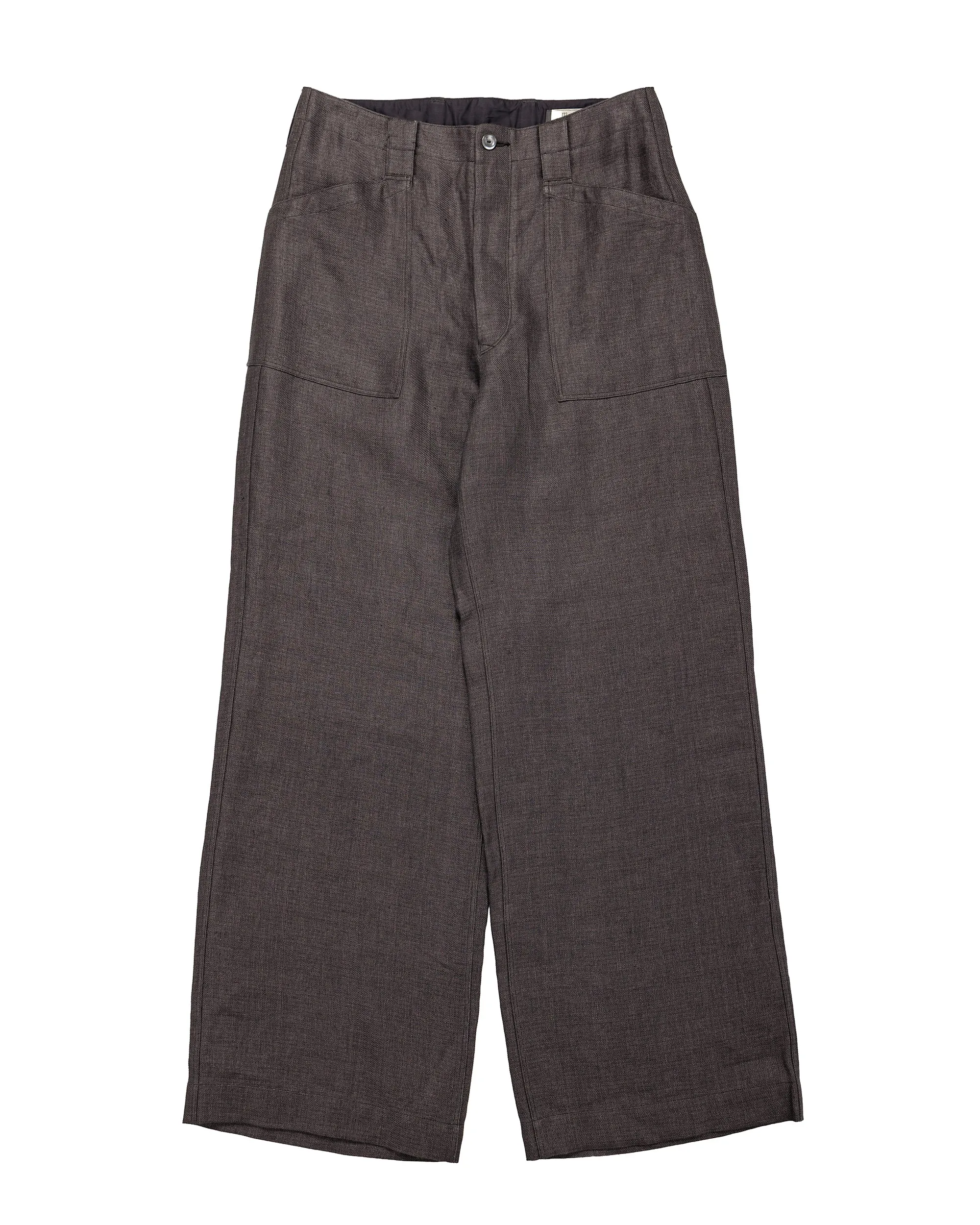 MotivMfg Capsule Deck Pants Duble Face Linen Serge/Aubergine sold by Lost & Found
