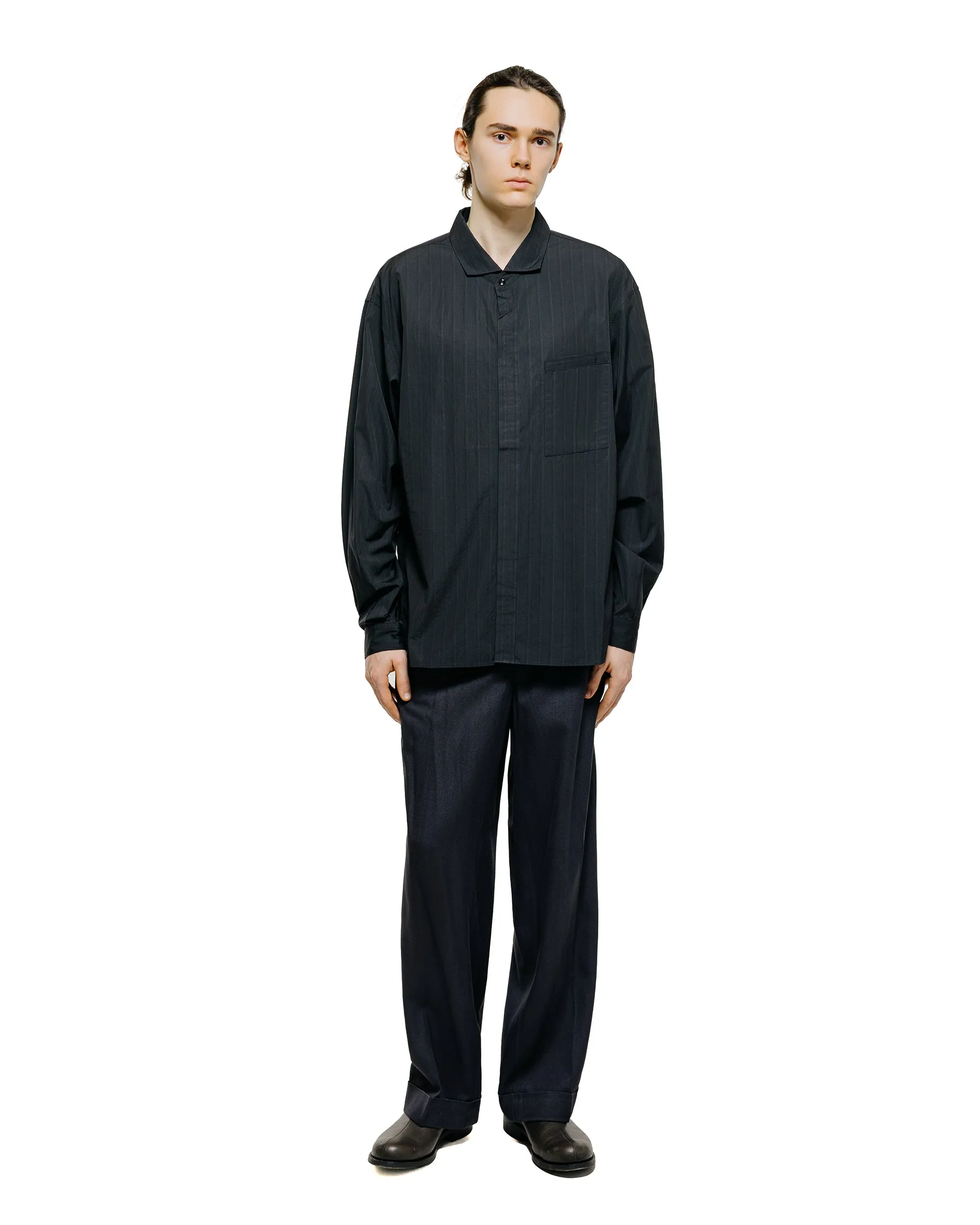 MotivMfg Robert Trousers Herringbone Tussah Silk Suiting Dark Navy sold by Lost & Found product image thumbnail 4