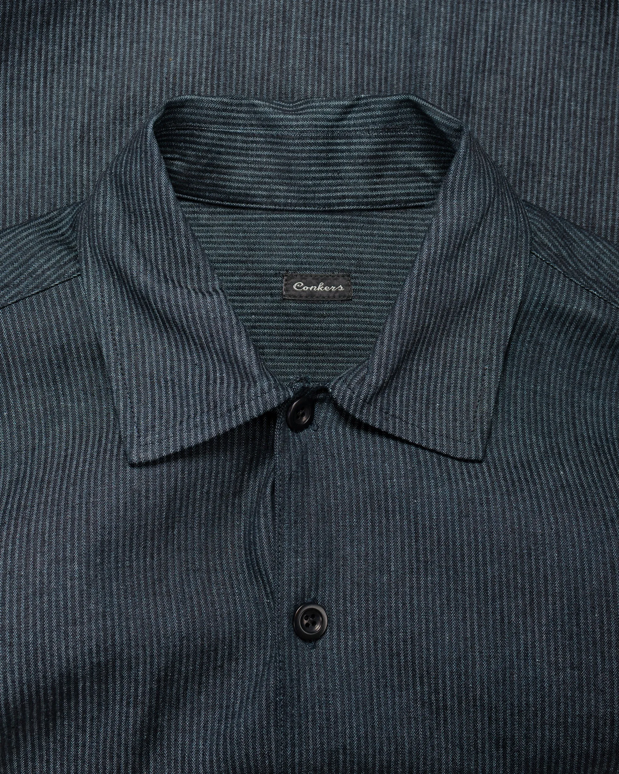 Conkers Night Shirt Striped Cotton Navy sold by Lost & Found product image thumbnail 5