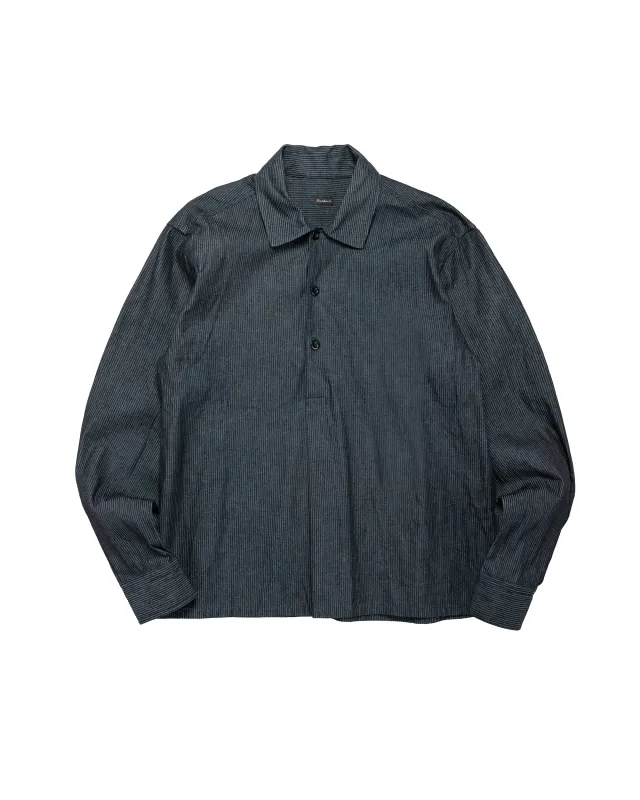 Conkers Night Shirt Striped Cotton Navy made by Lost & Found