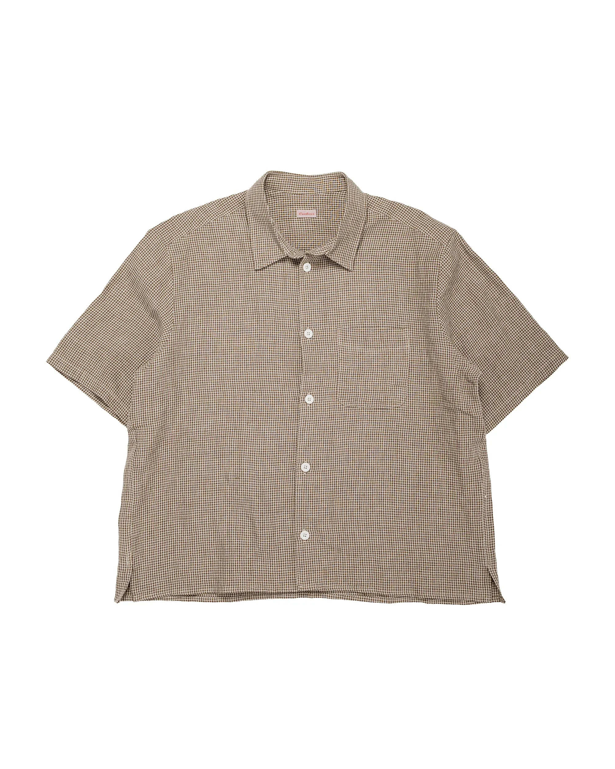 Conkers Farmer Shirt Short Sleeve Irish Line Straw sold by Lost & Found