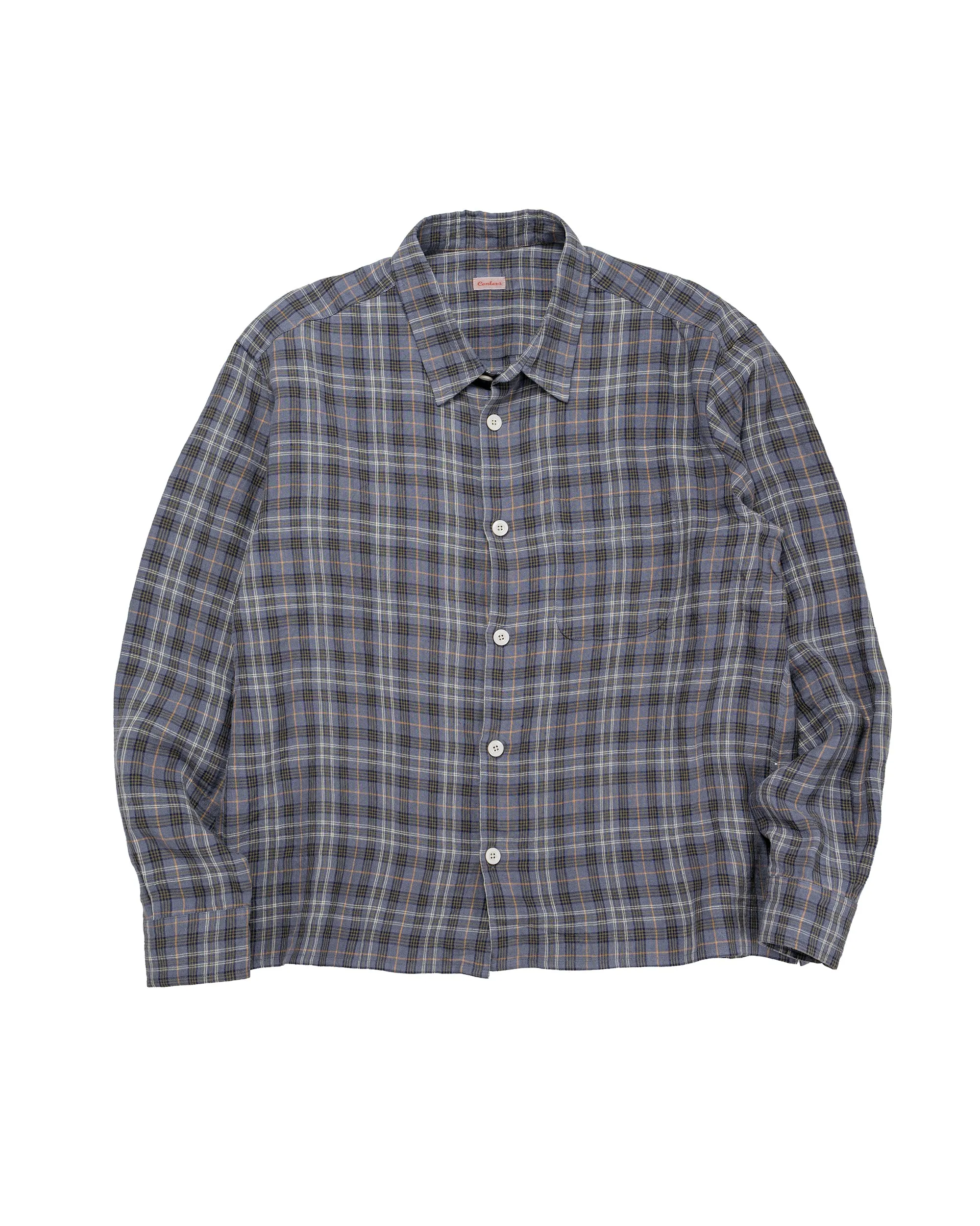 Conkers Farmer Shirt Irish Linen Sloe sold by Lost & Found