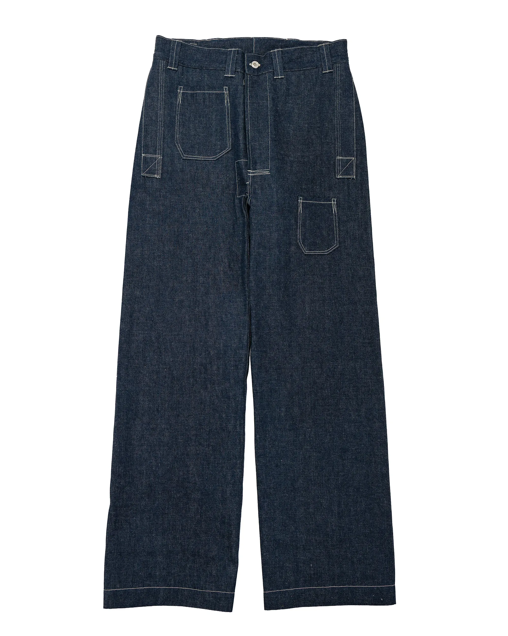 Warehouse Lot. JG-01S 1910s Netmaker's Trousers Indigo Denim Original sold by Lost & Found