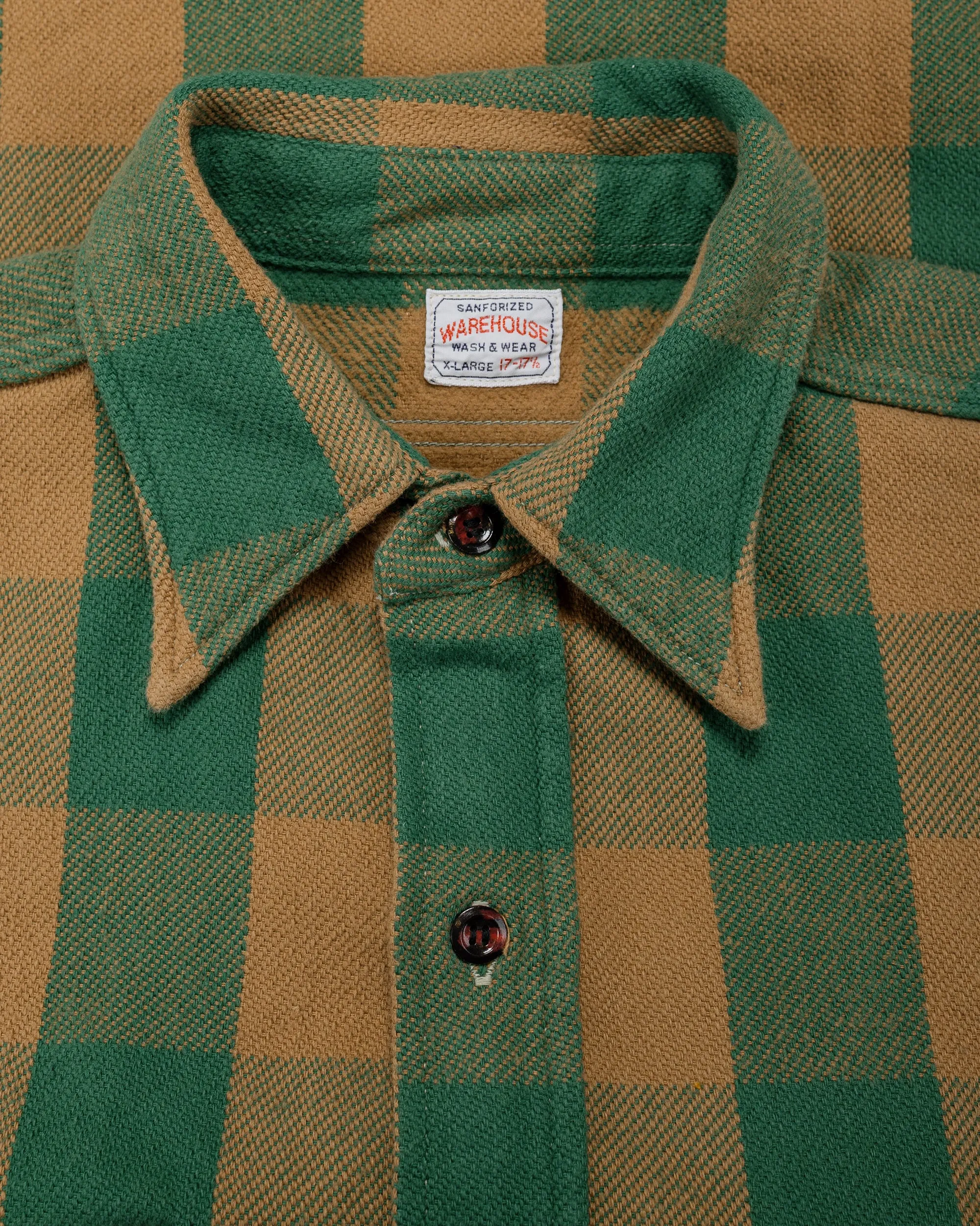 Warehouse Lot. 3104 Flannel Shirts O/W Pattern A Green sold by Lost & Found product image thumbnail 5