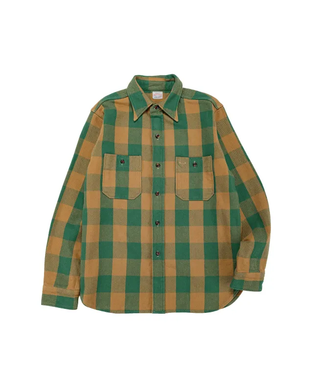 Warehouse Lot. 3104 Flannel Shirts O/W Pattern A Green made by Warehouse