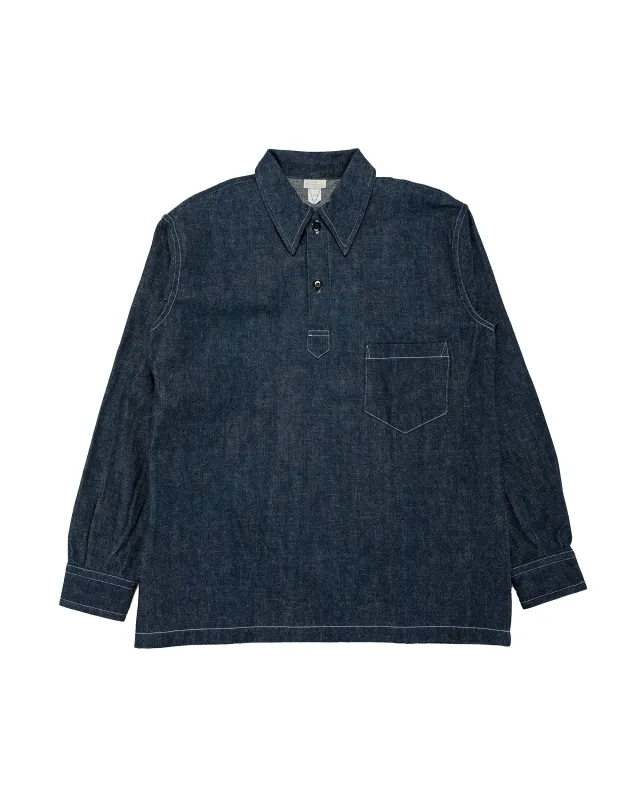 Warehouse Lot. 3063 1930's WPA One Pocket Pullover Shirt Indigo Denim sold by Lost & Found