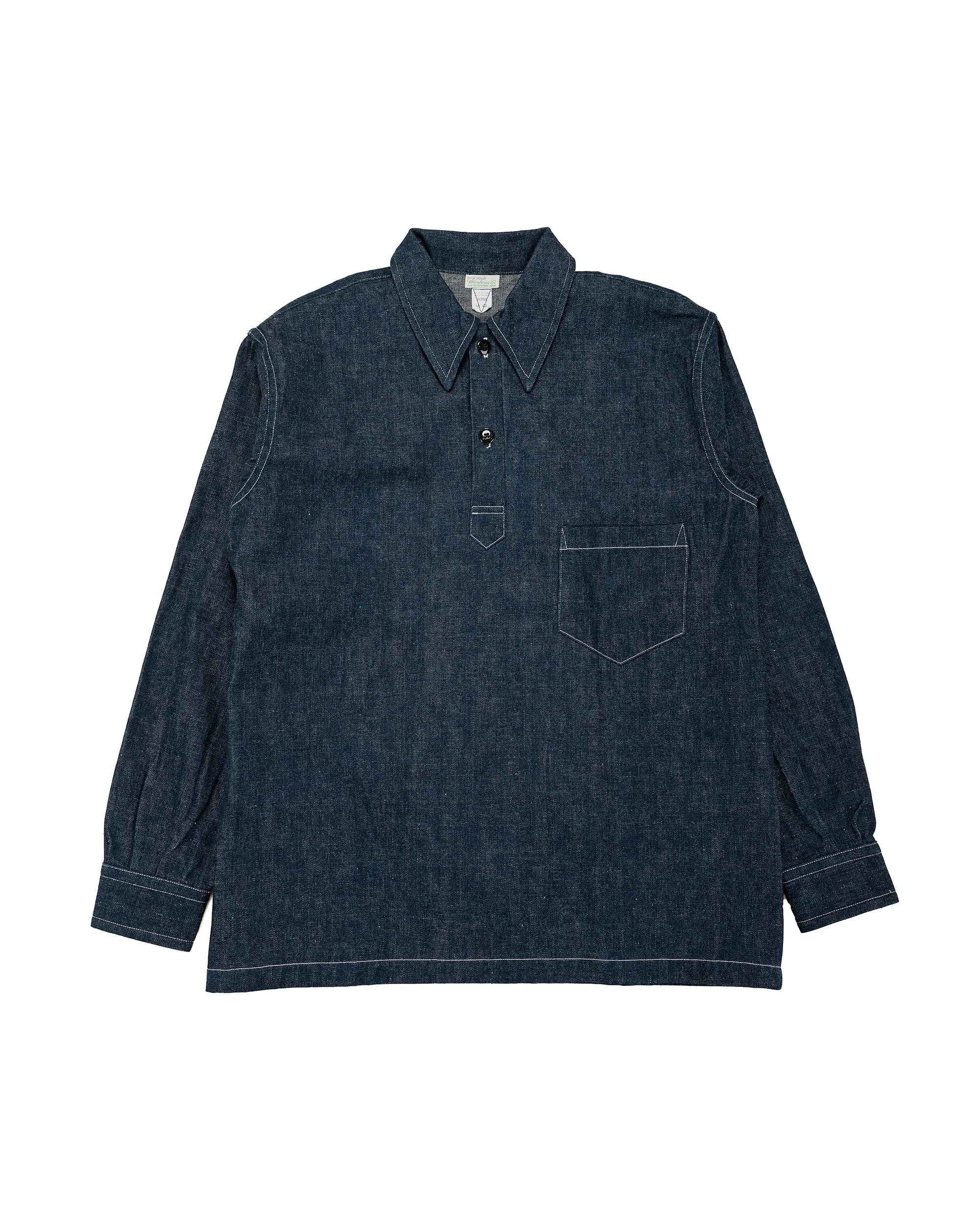 Warehouse Lot. 3063 1930's WPA One Pocket Pullover Shirt Indigo Denim sold by Lost & Found