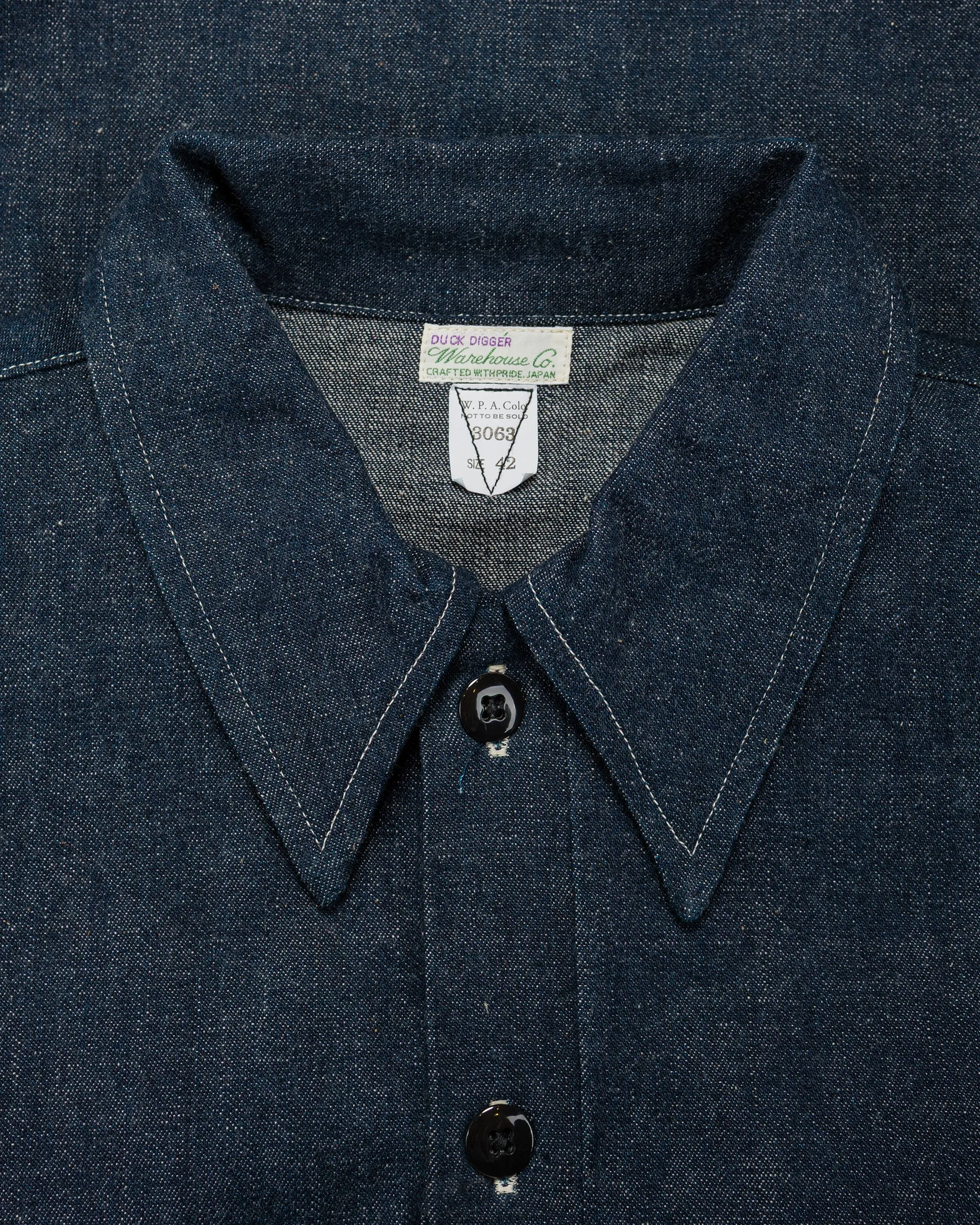 Warehouse Lot. 3063 1930's WPA One Pocket Pullover Shirt Indigo Denim sold by Lost & Found product image thumbnail 5