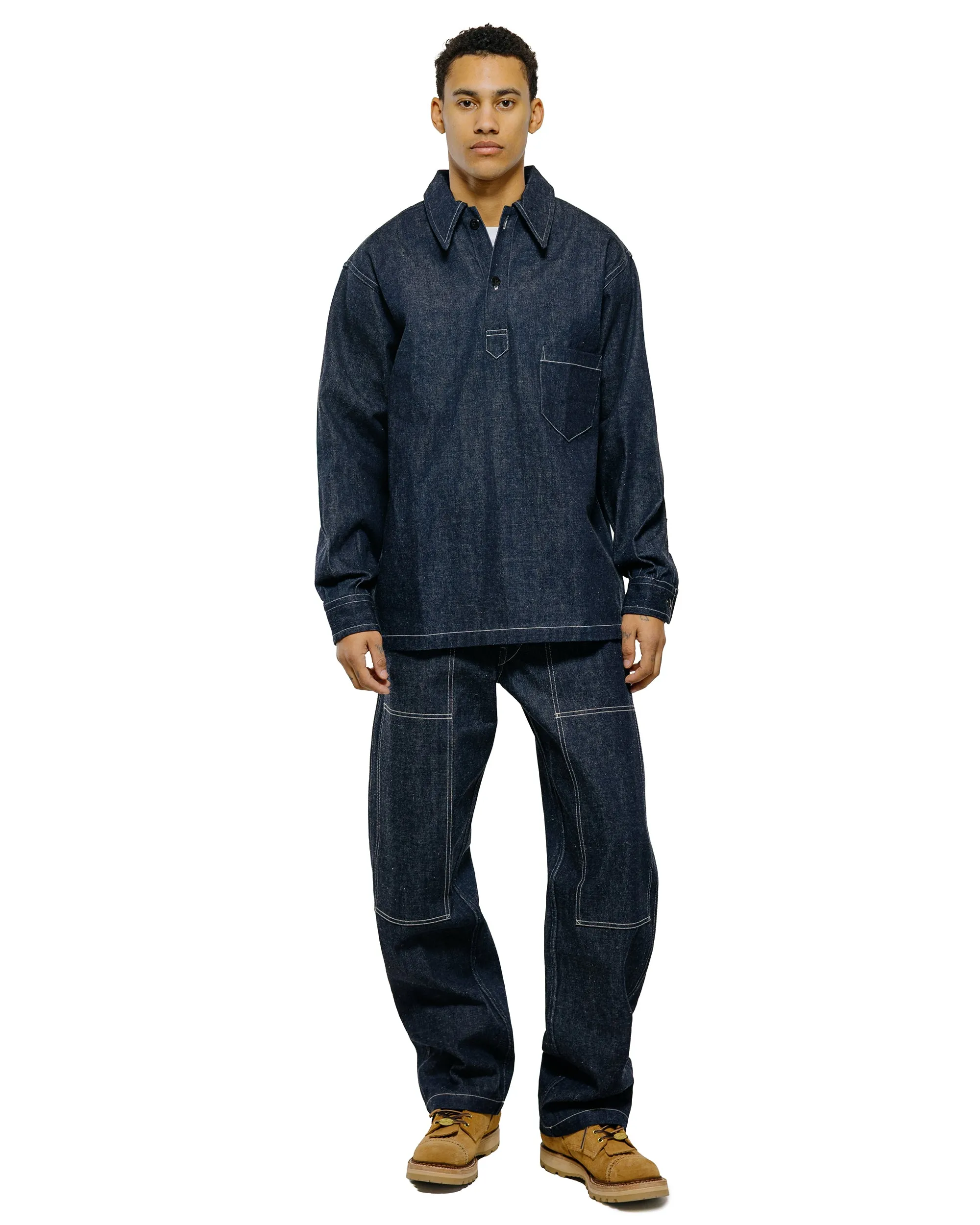 Warehouse Lot. 3063 1930's WPA One Pocket Pullover Shirt Indigo Denim sold by Lost & Found product image thumbnail 4
