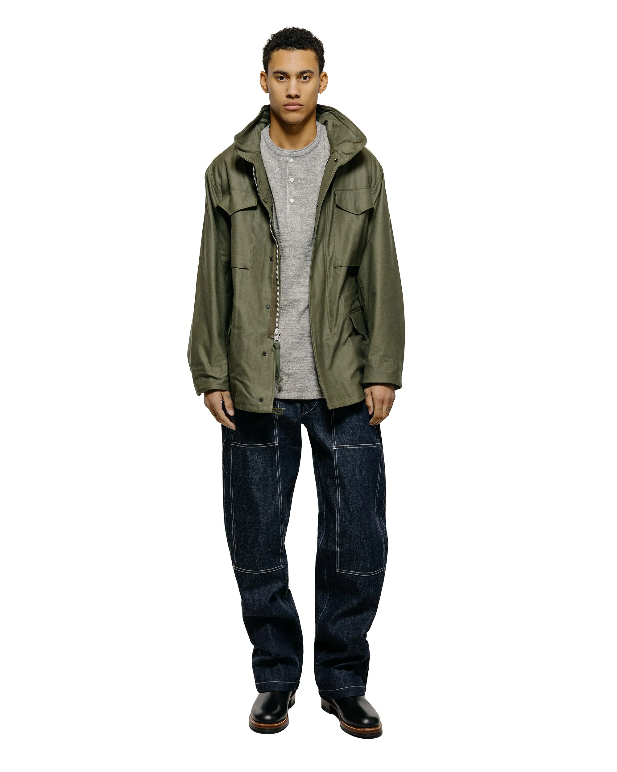 The Real McCoy's MC22120 Western Cardigan Stitch Henley Shirt Gray sold by Lost & Found product image thumbnail 4