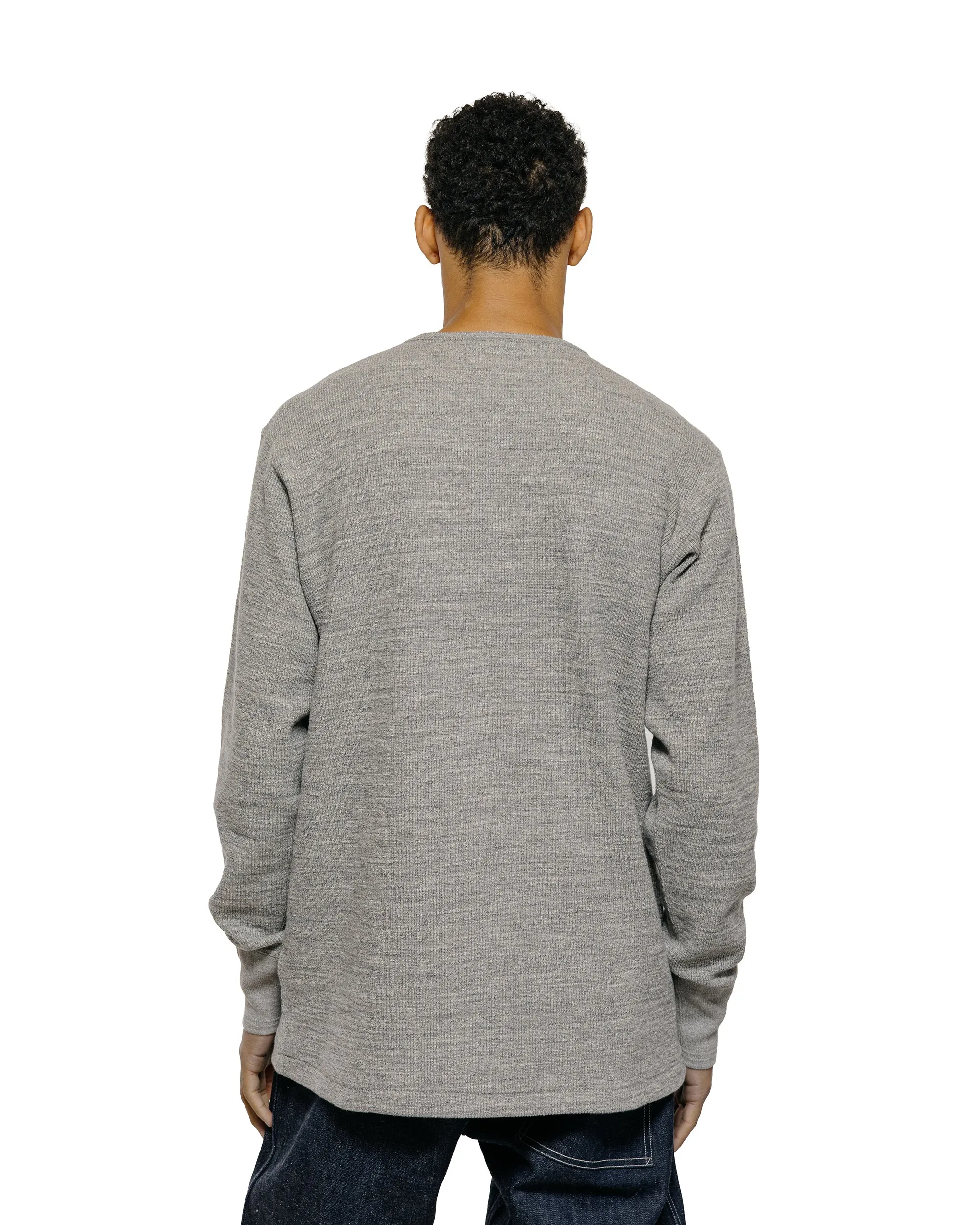 The Real McCoy's MC22120 Western Cardigan Stitch Henley Shirt Gray sold by Lost & Found product image thumbnail 3