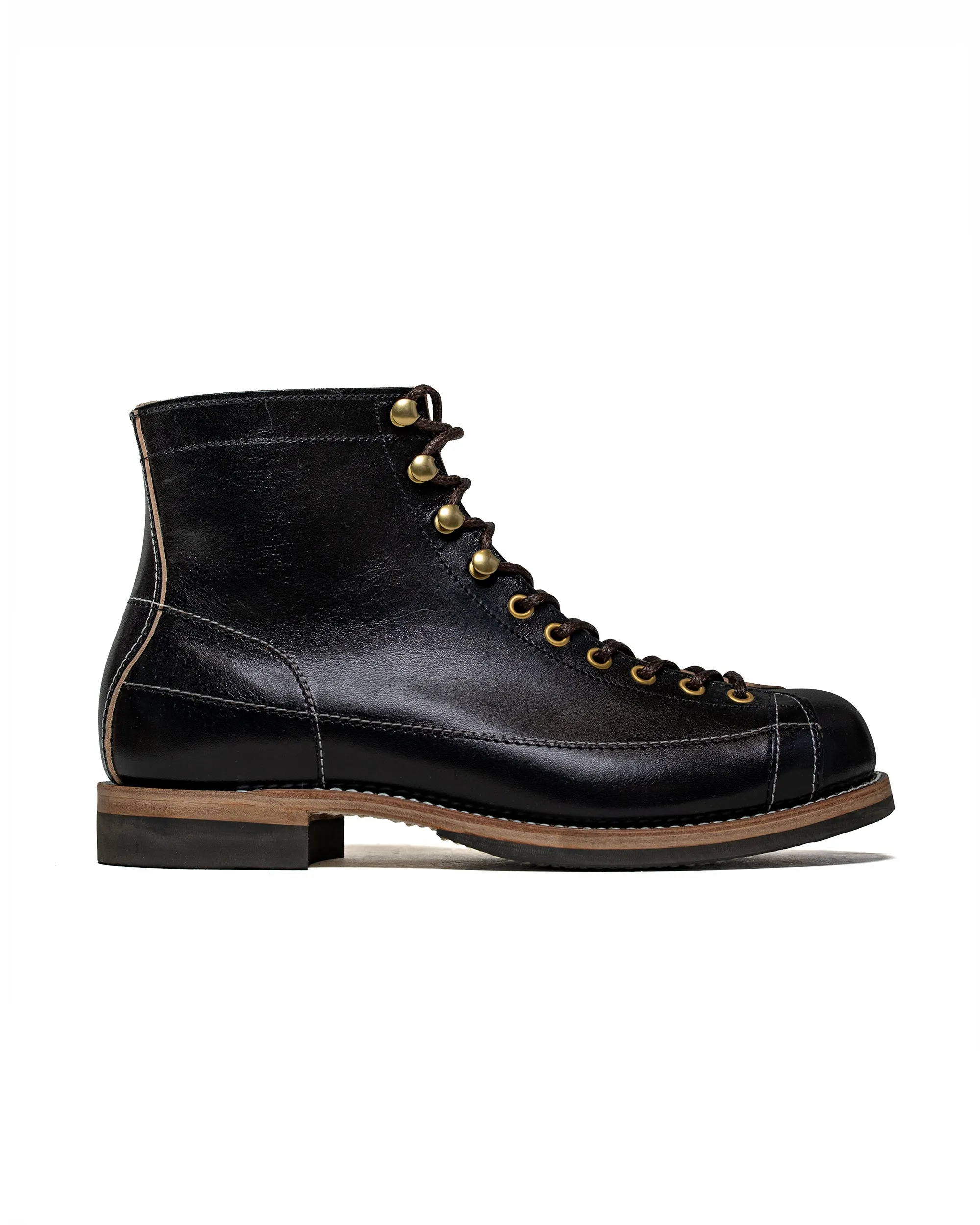 The Real McCoy's MA24008 Ten Mile Work Boots / Horsehide Buttock Black sold by Lost & Found